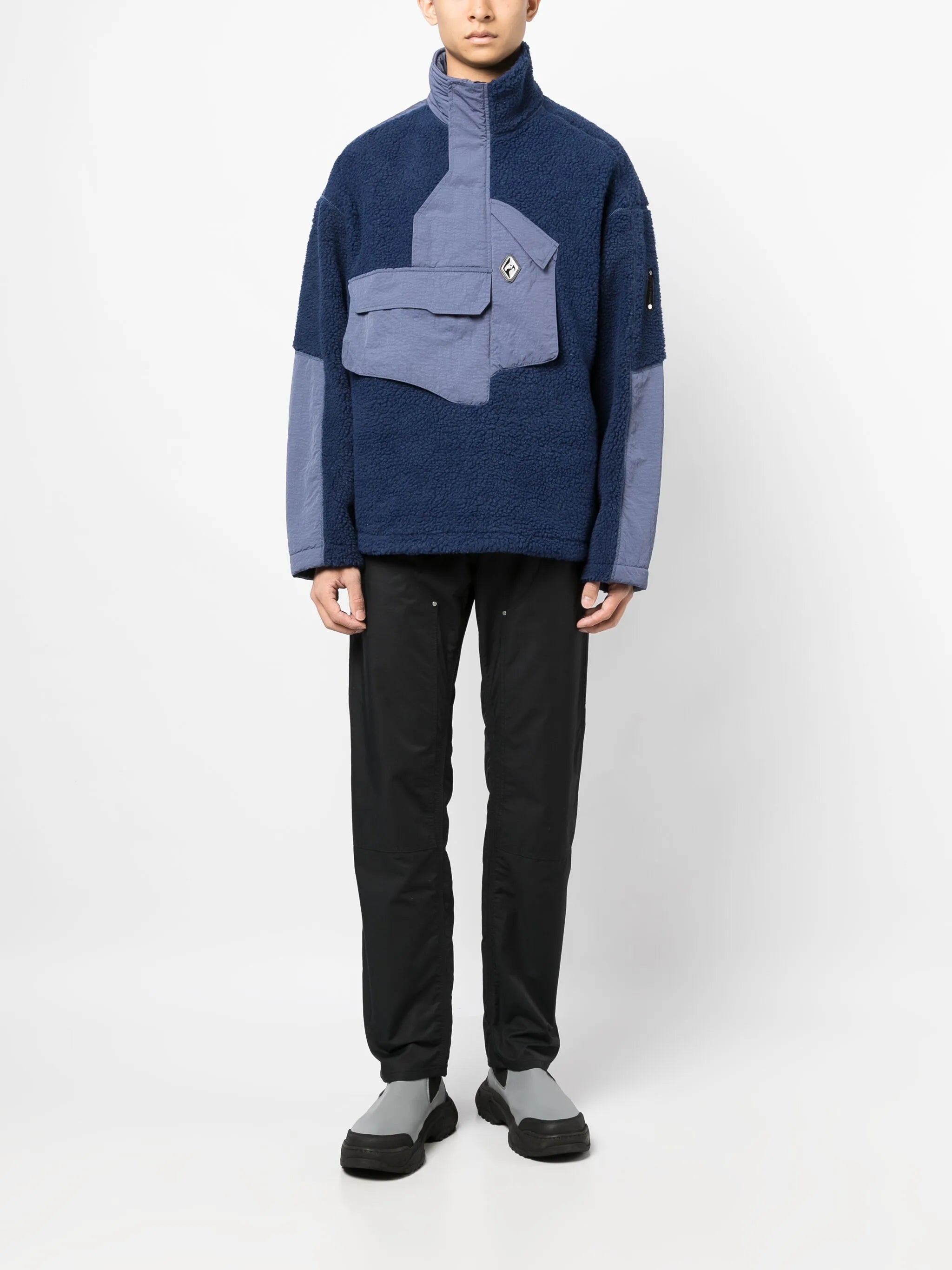 Bonded Axis panelled fleece jacket