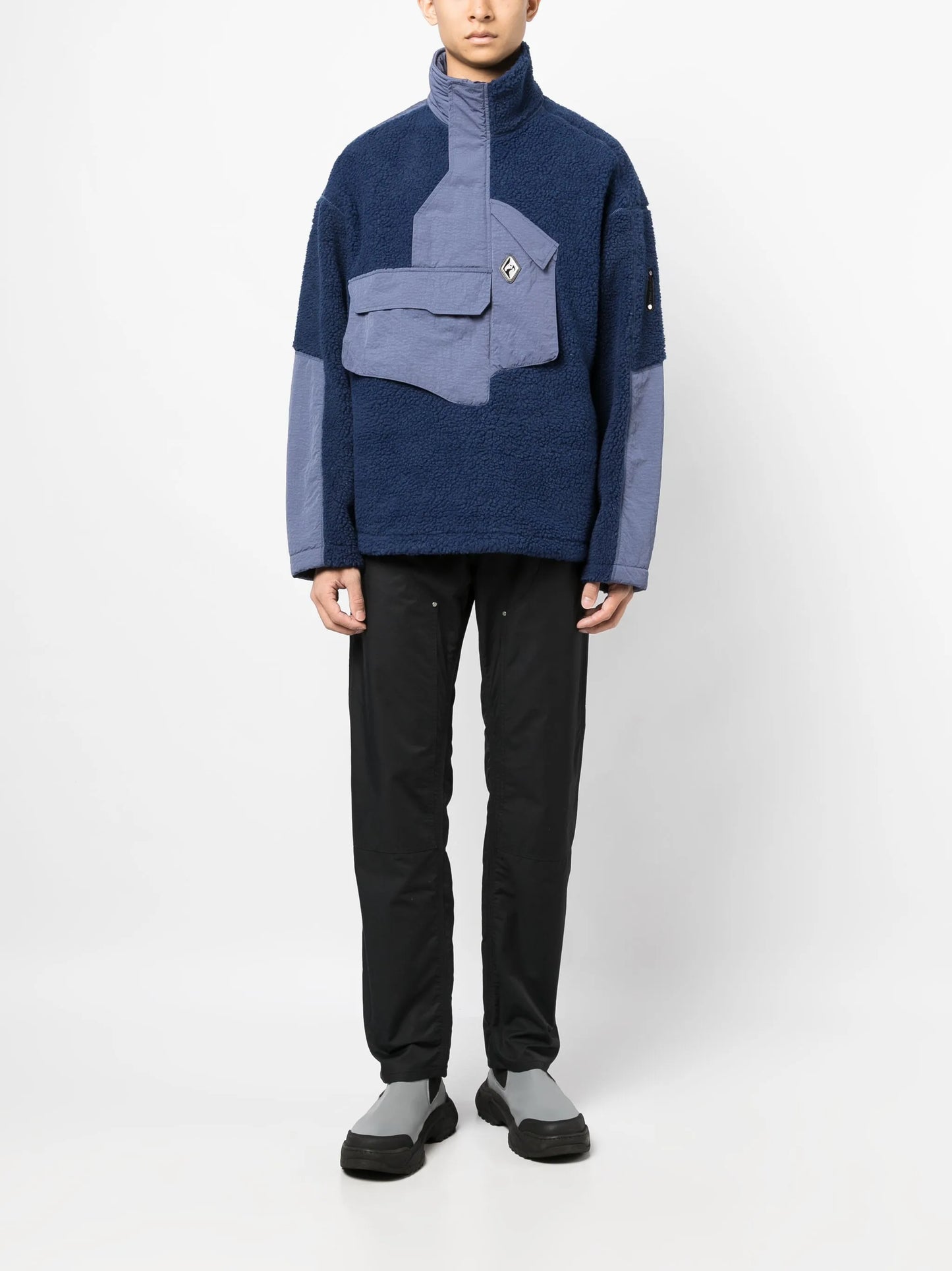 Bonded Axis panelled fleece jacket