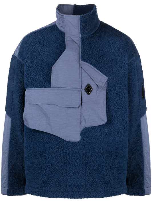 Bonded Axis panelled fleece jacket