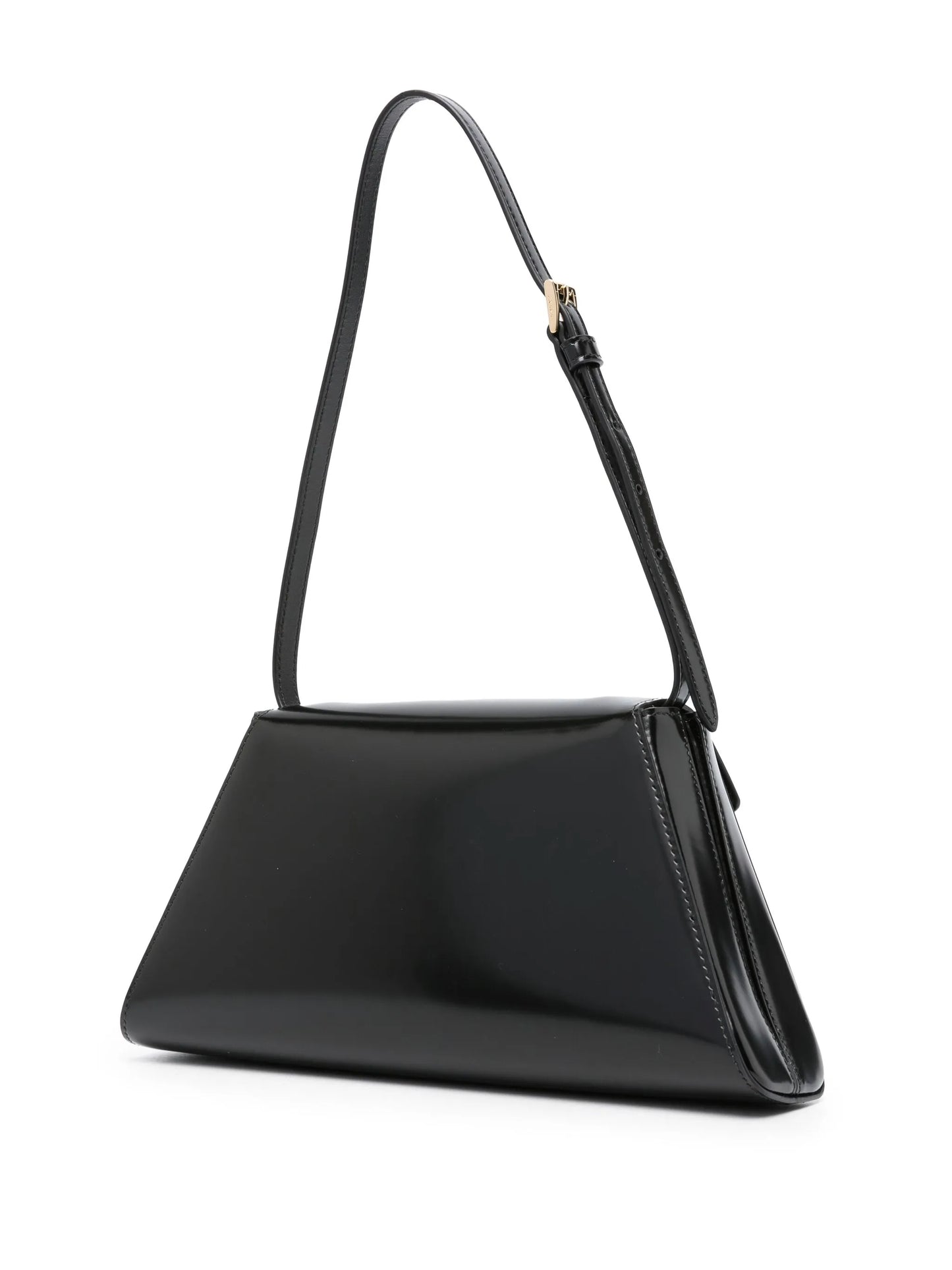 triangle-logo leather shoulder bag