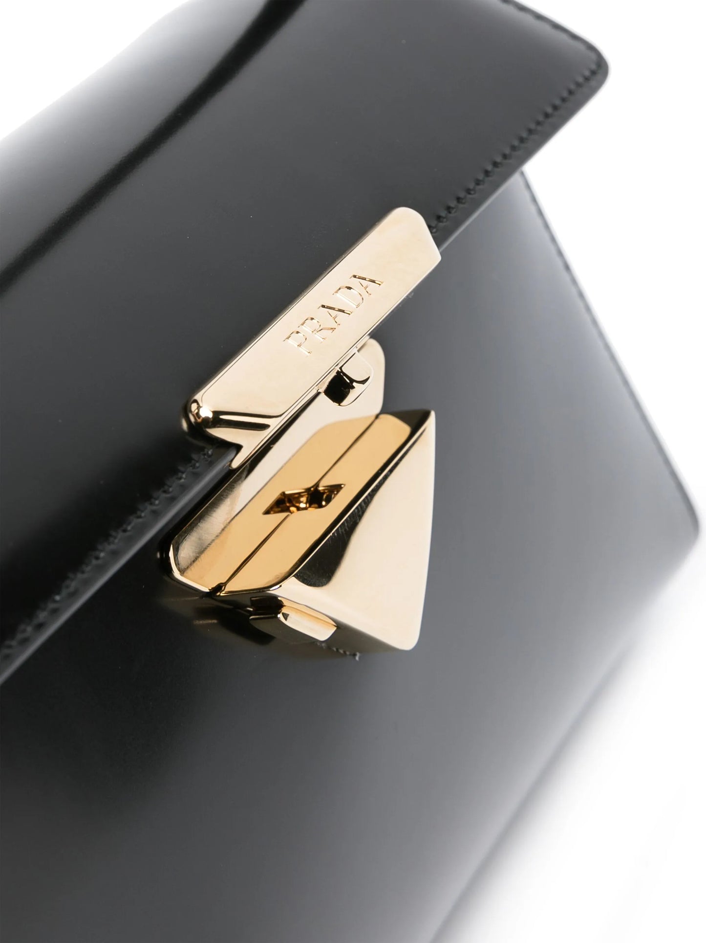 triangle-logo leather shoulder bag