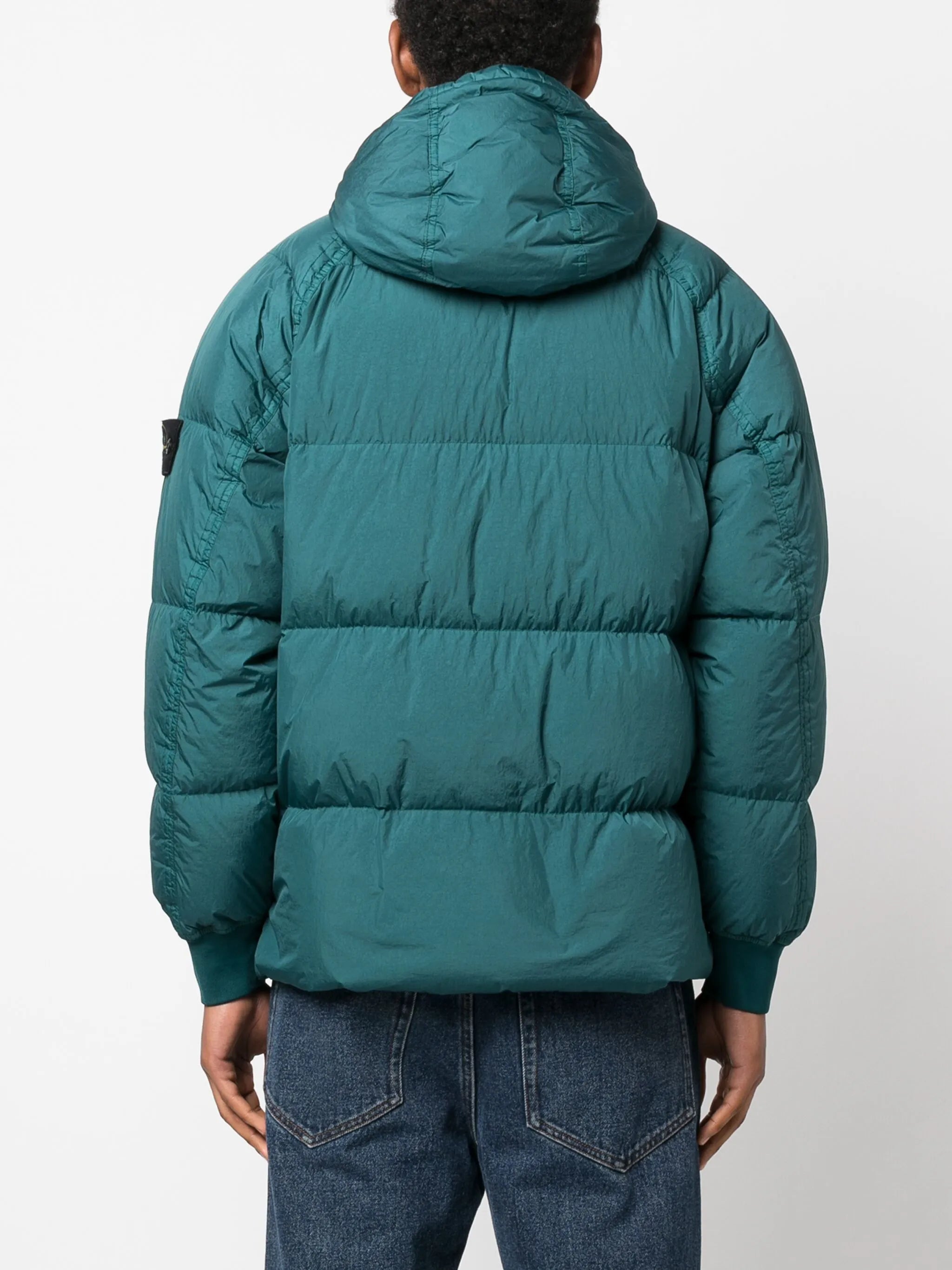 Compass-patch padded jacket