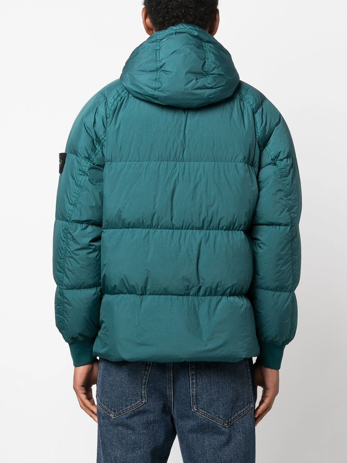 Compass-patch padded jacket