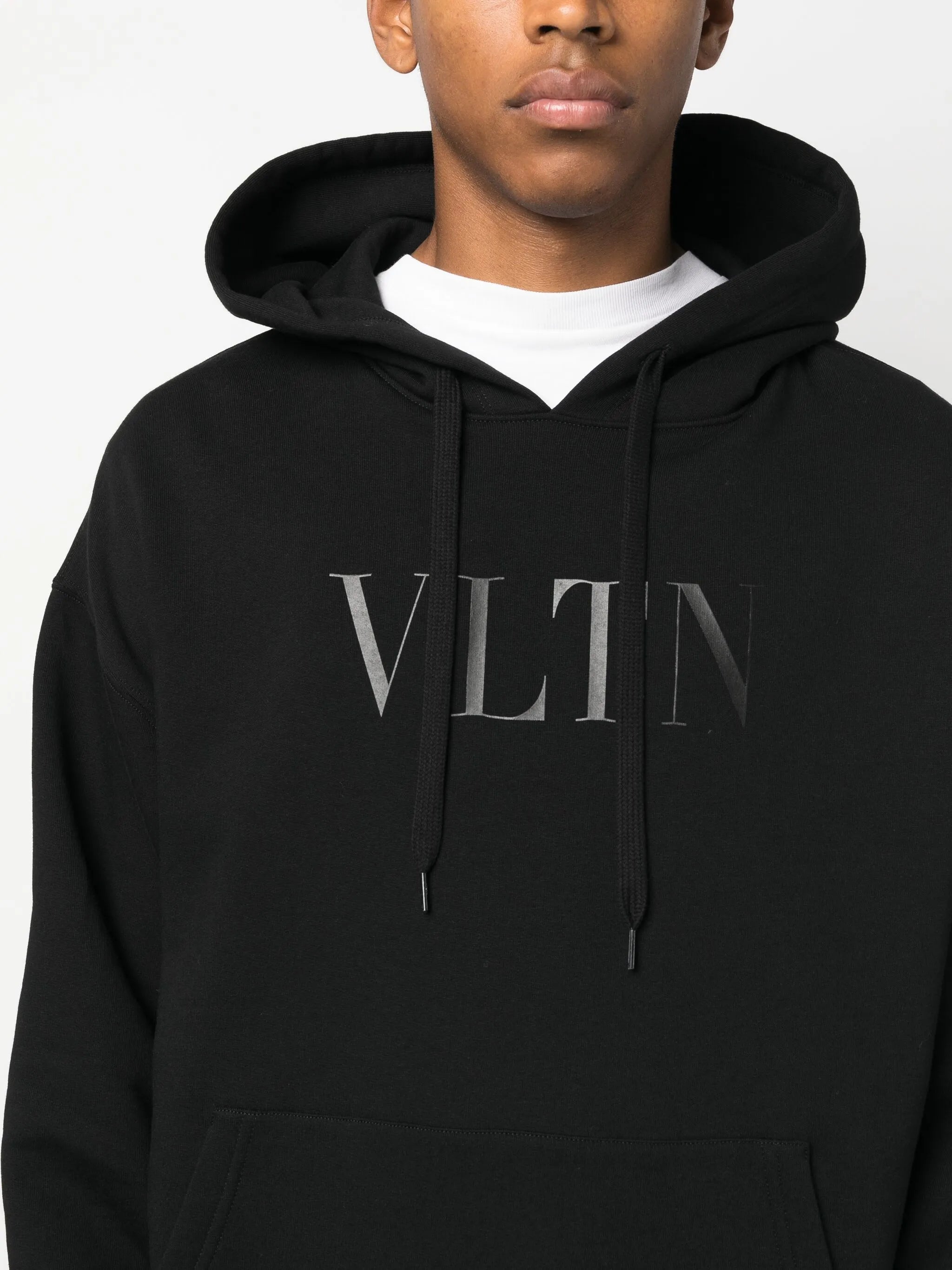 logo-print cotton hoodie