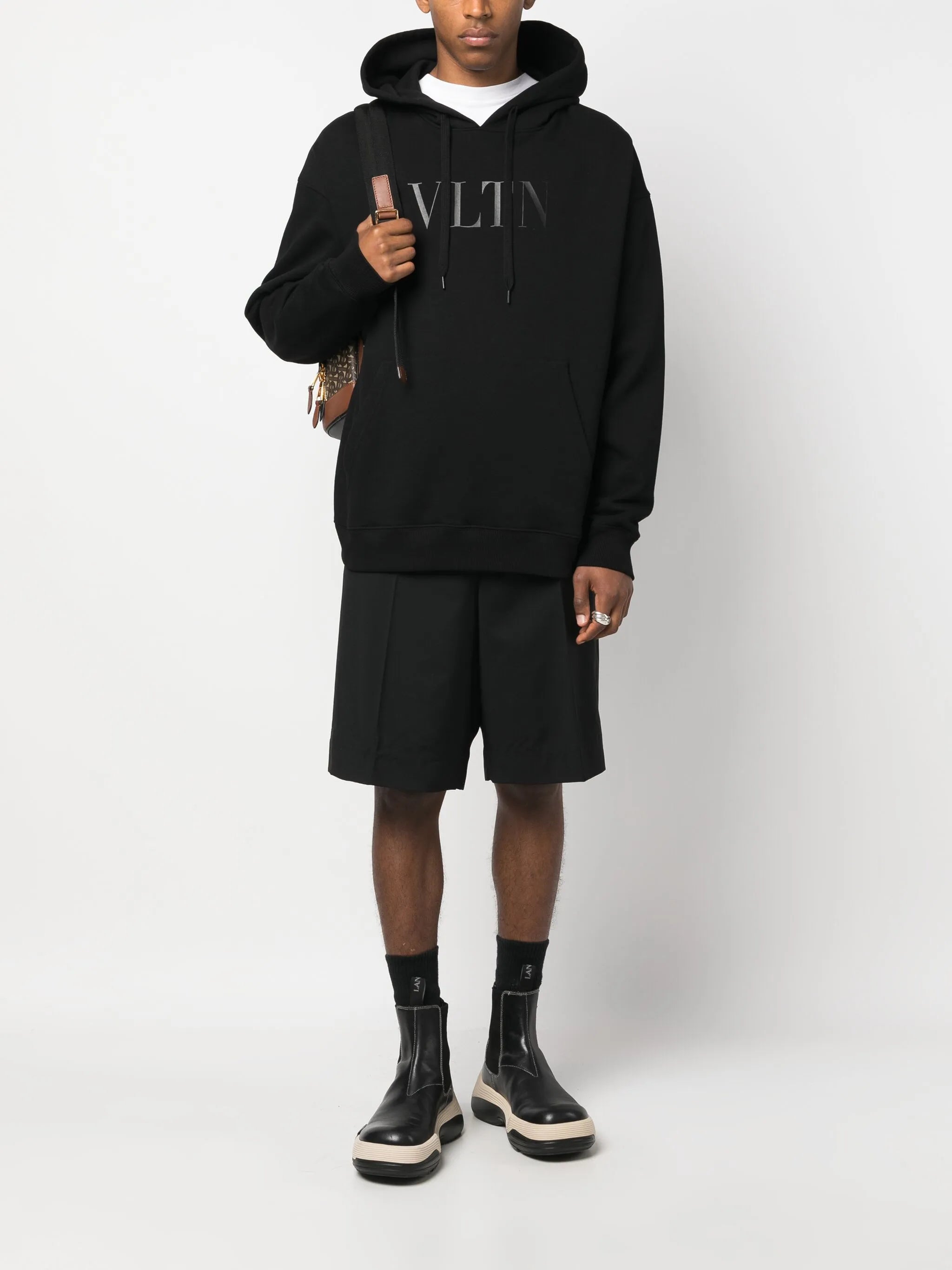 logo-print cotton hoodie