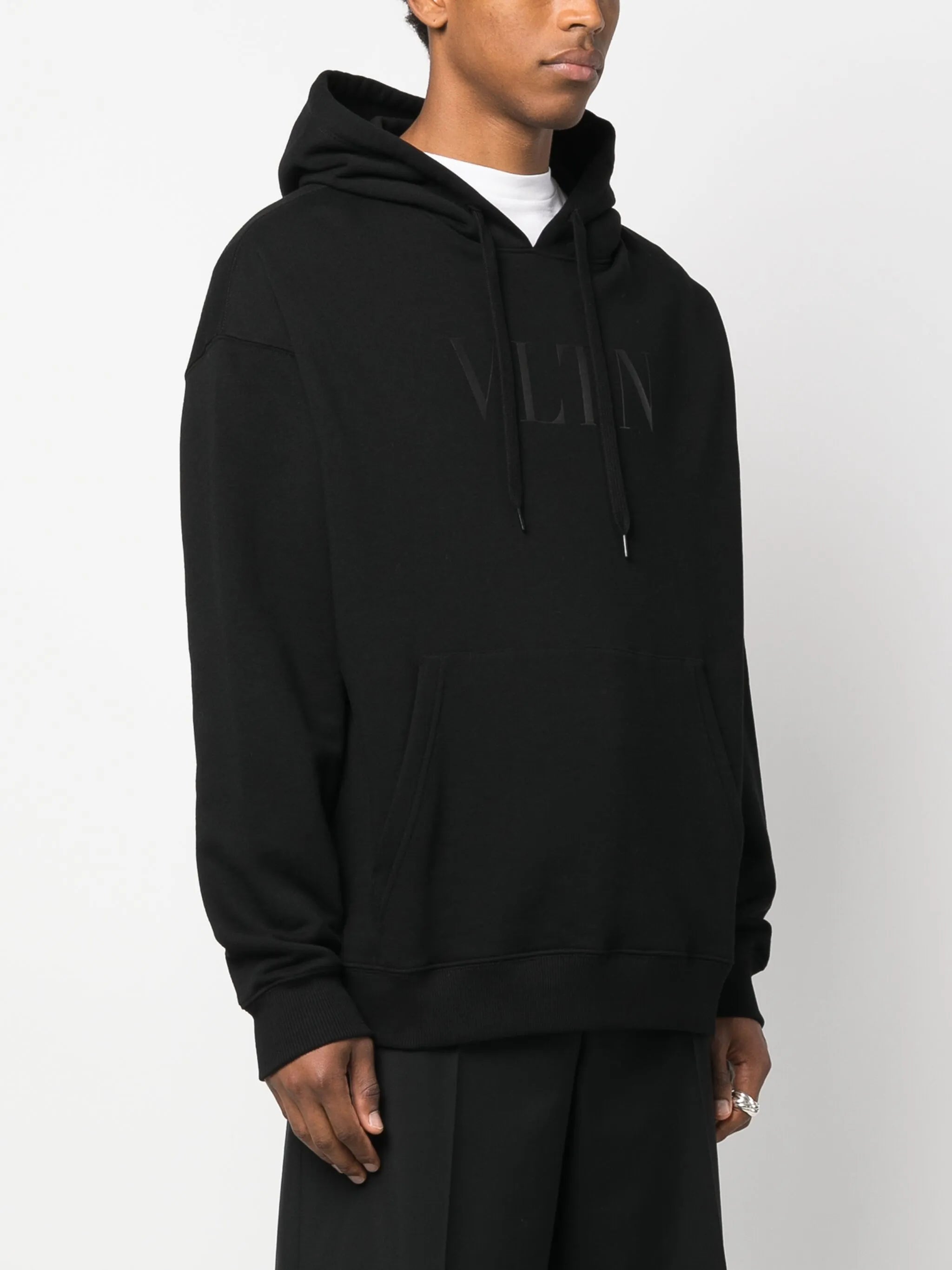 logo-print cotton hoodie