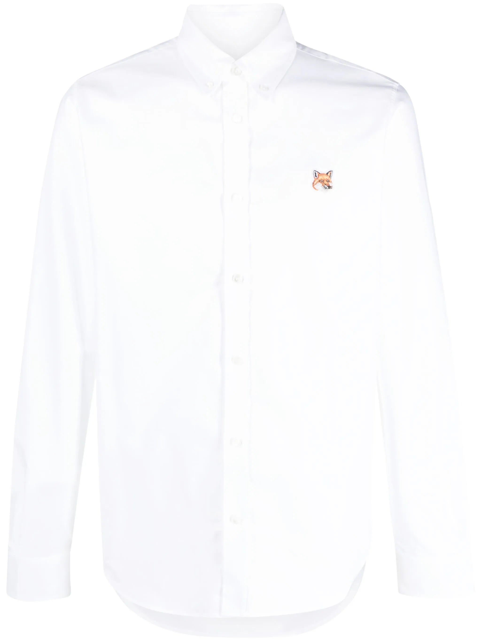 embroidered fox-head cotton shirt