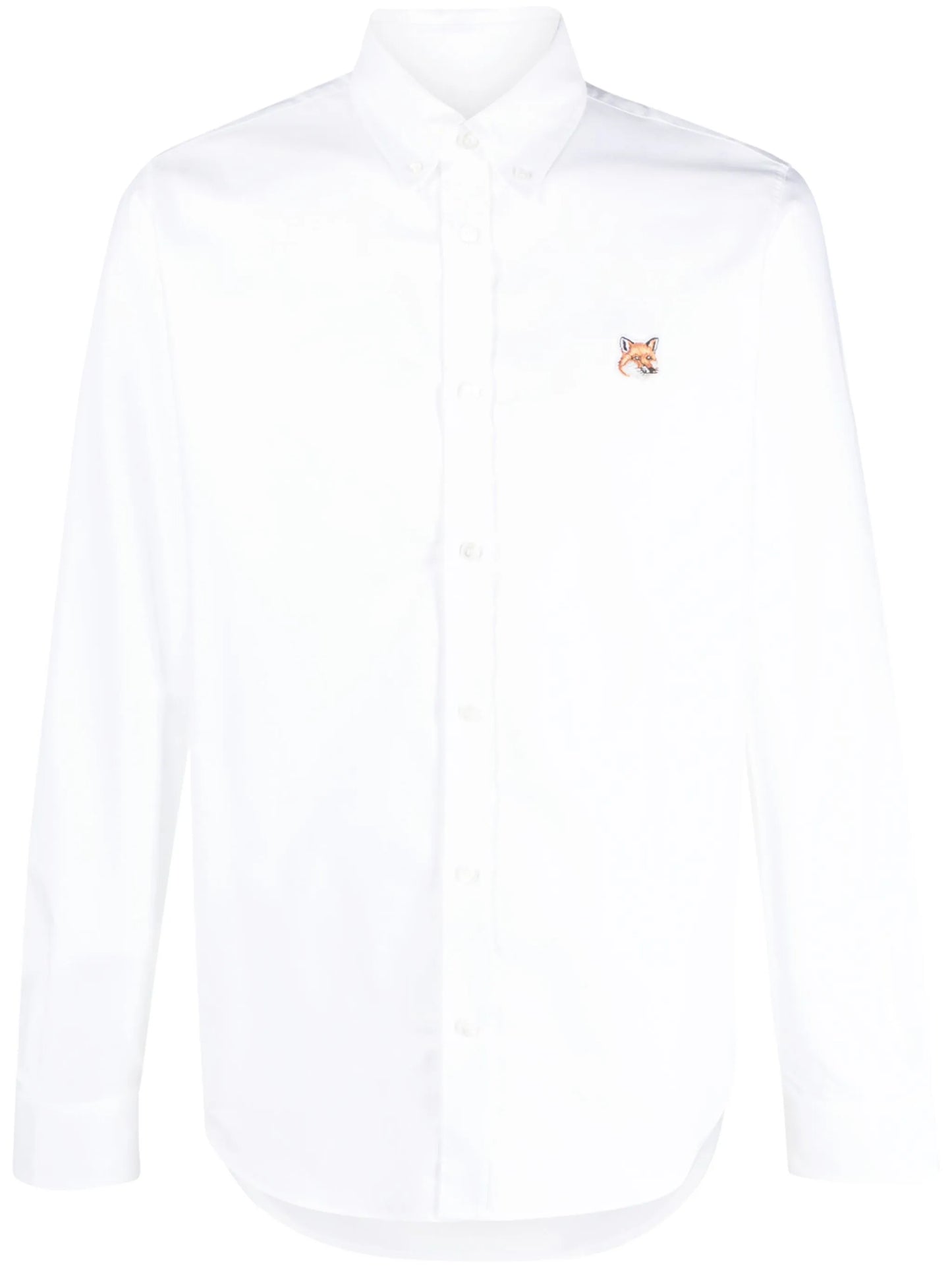 embroidered fox-head cotton shirt