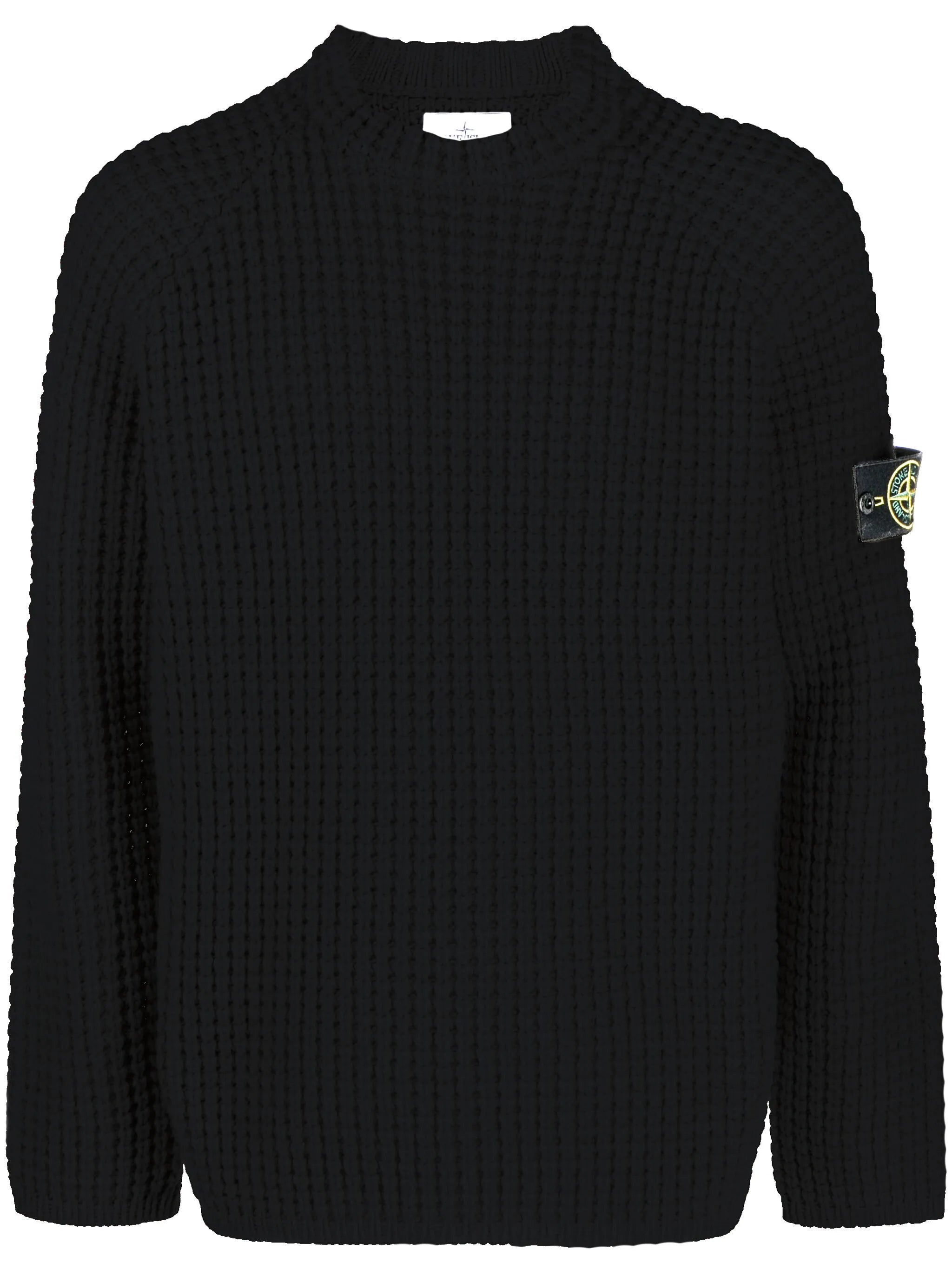 Compass-logo waffle-knit jumper