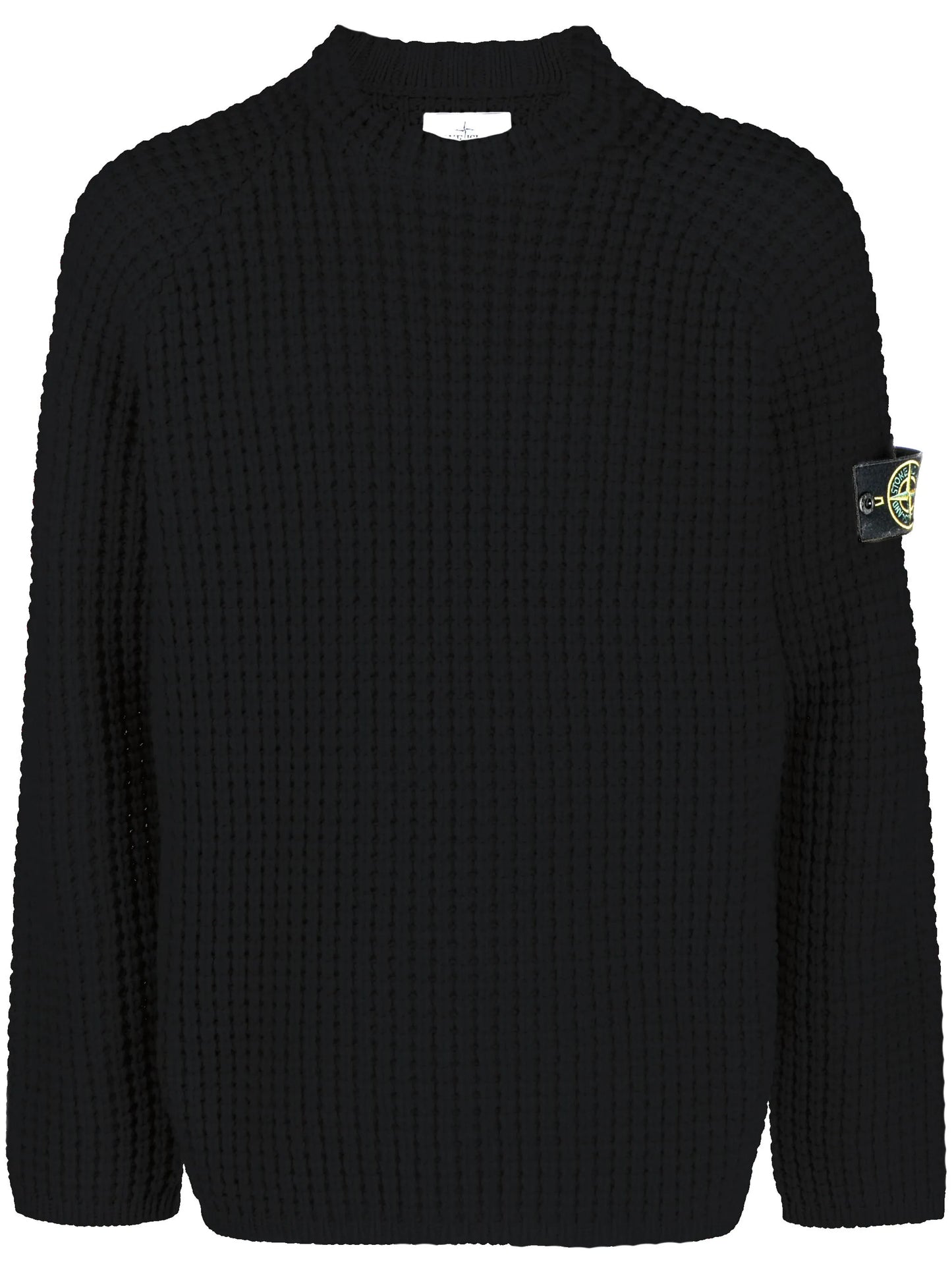 Compass-logo waffle-knit jumper