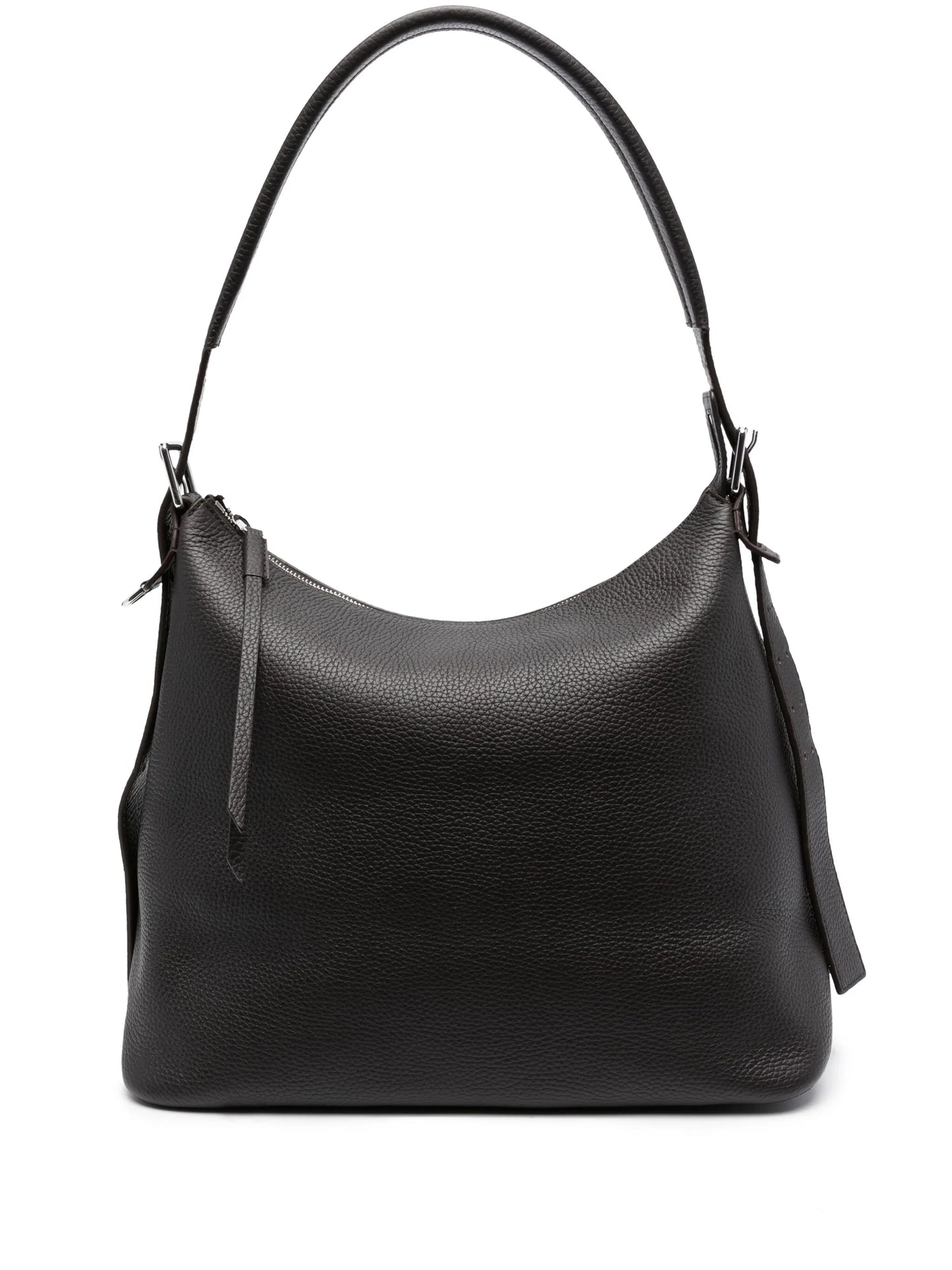 buckle-detail leather shoulder bag