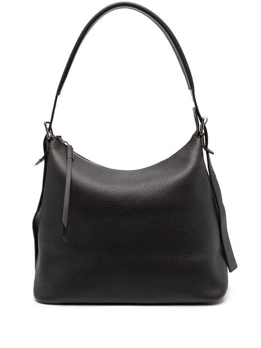 buckle-detail leather shoulder bag