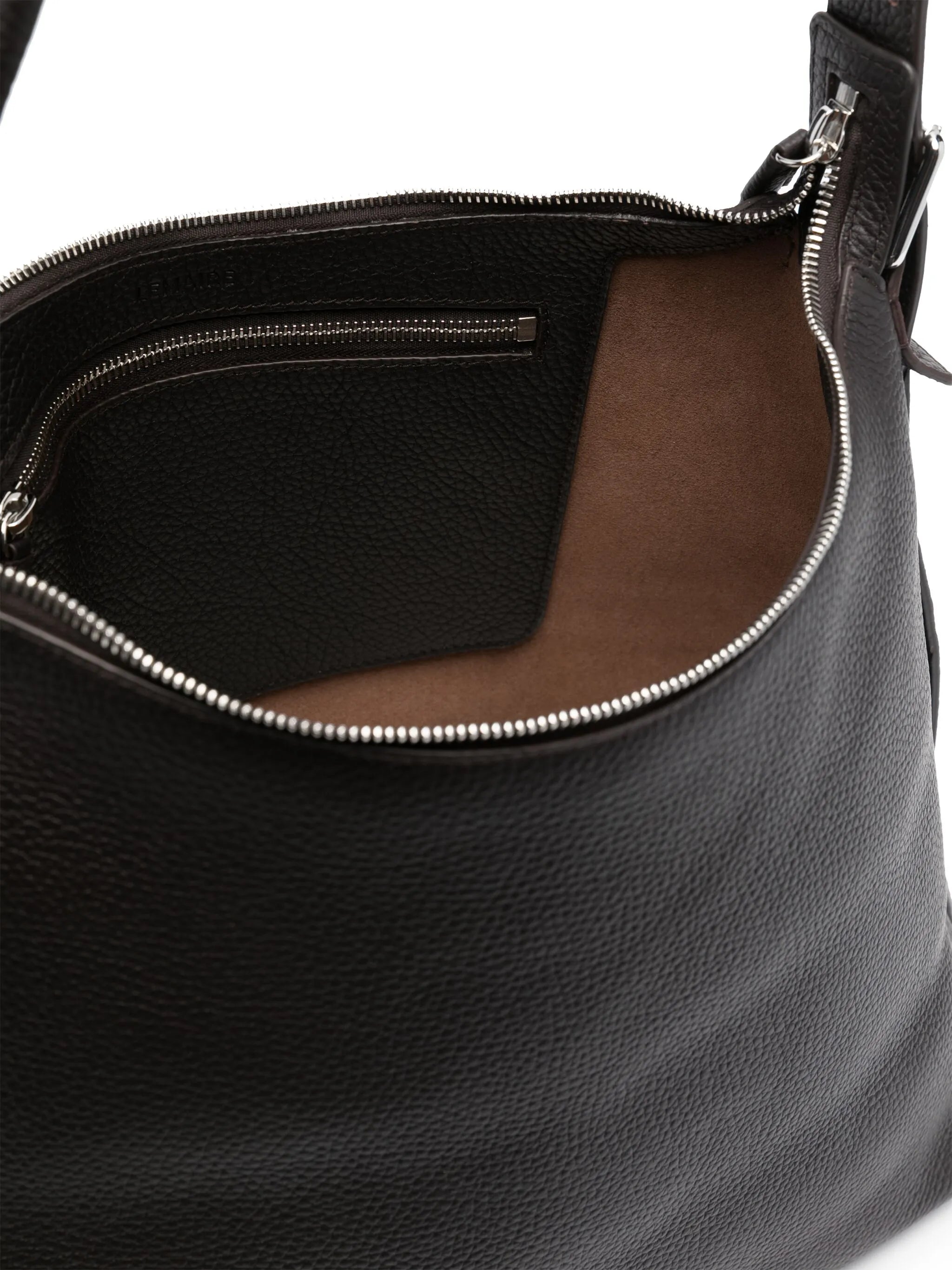buckle-detail leather shoulder bag