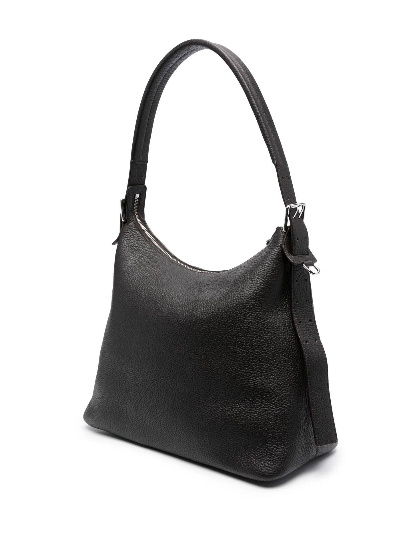 buckle-detail leather shoulder bag