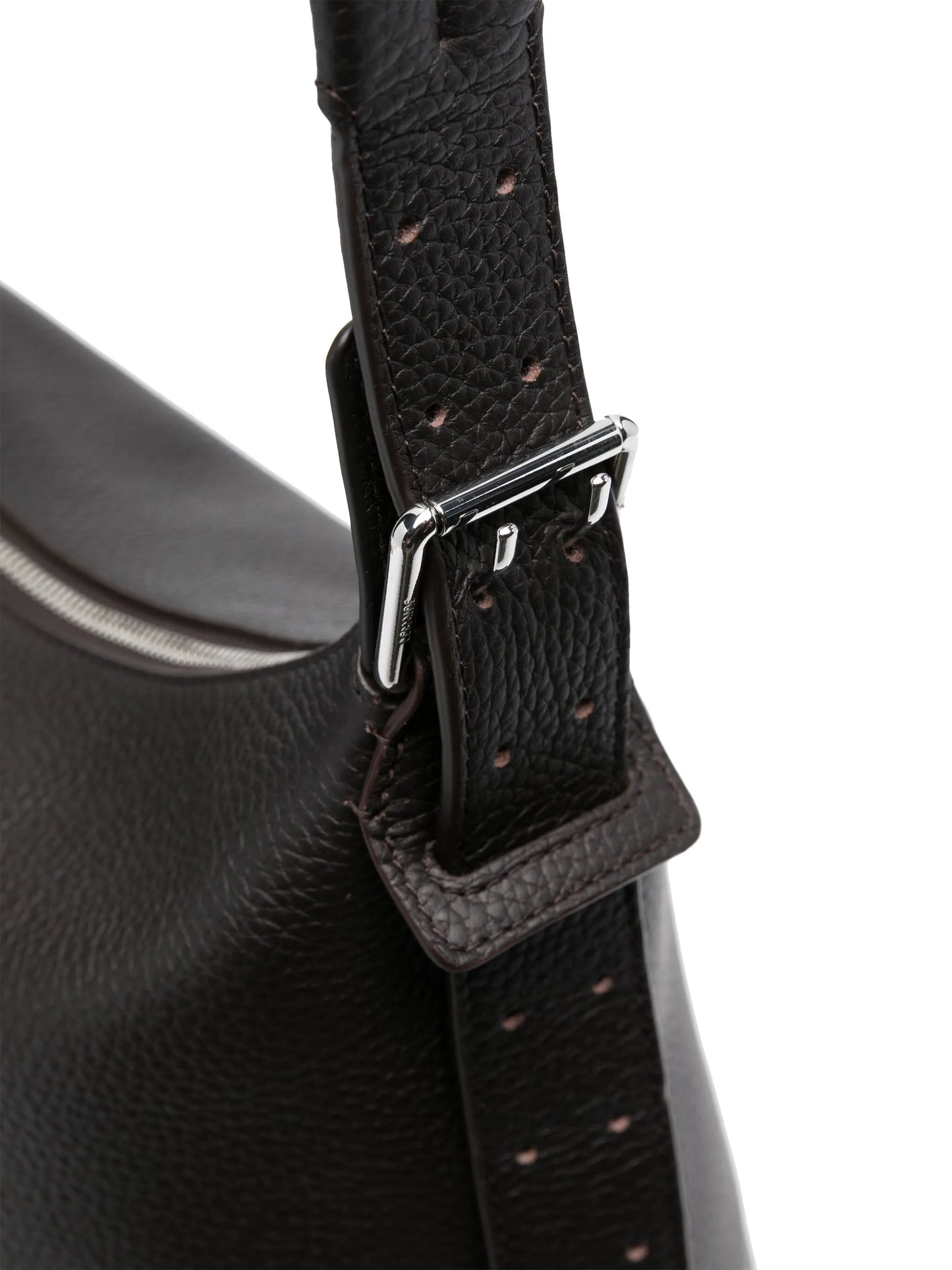 buckle-detail leather shoulder bag