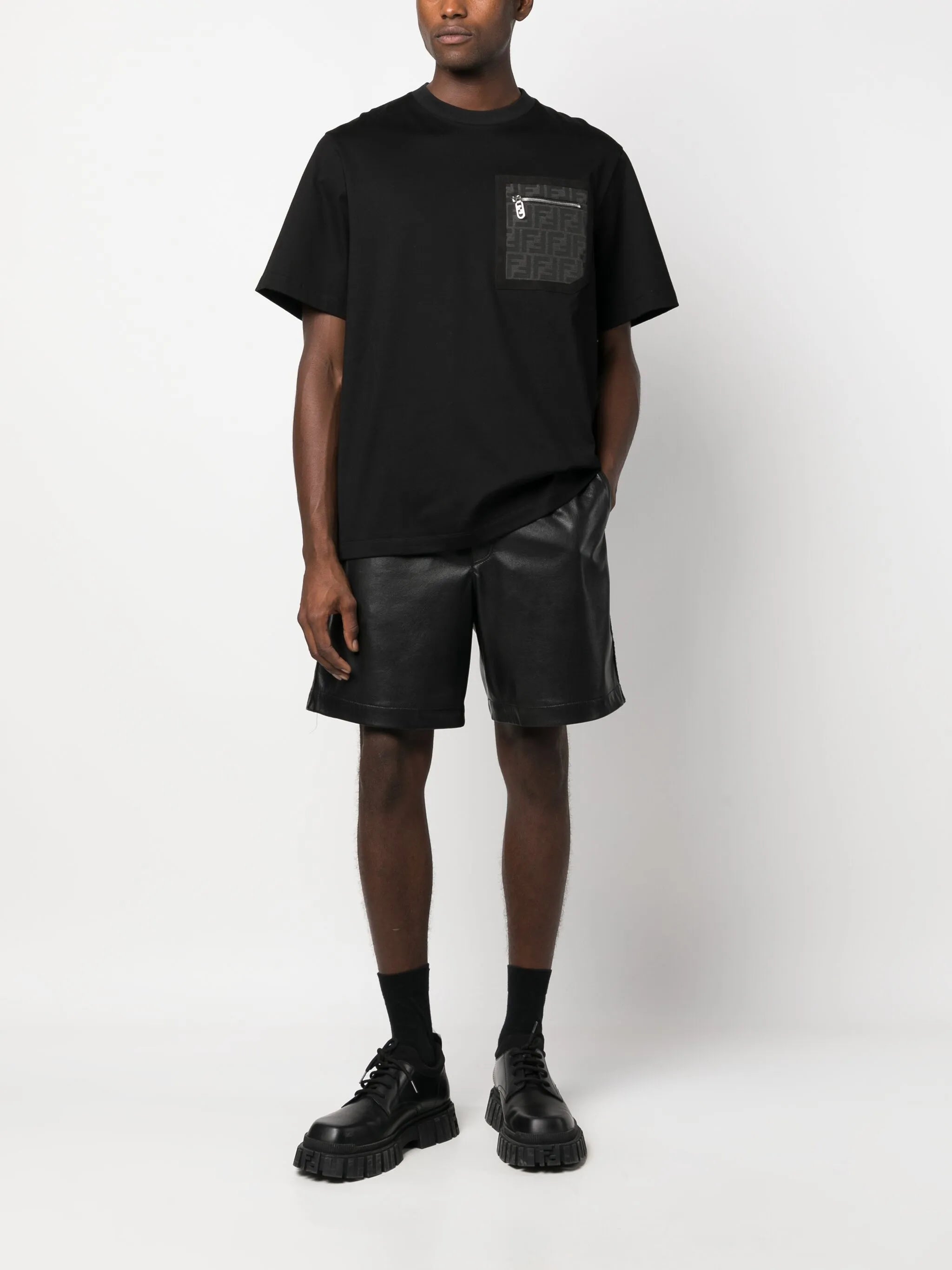FF-monogram pocket cotton T-shirt