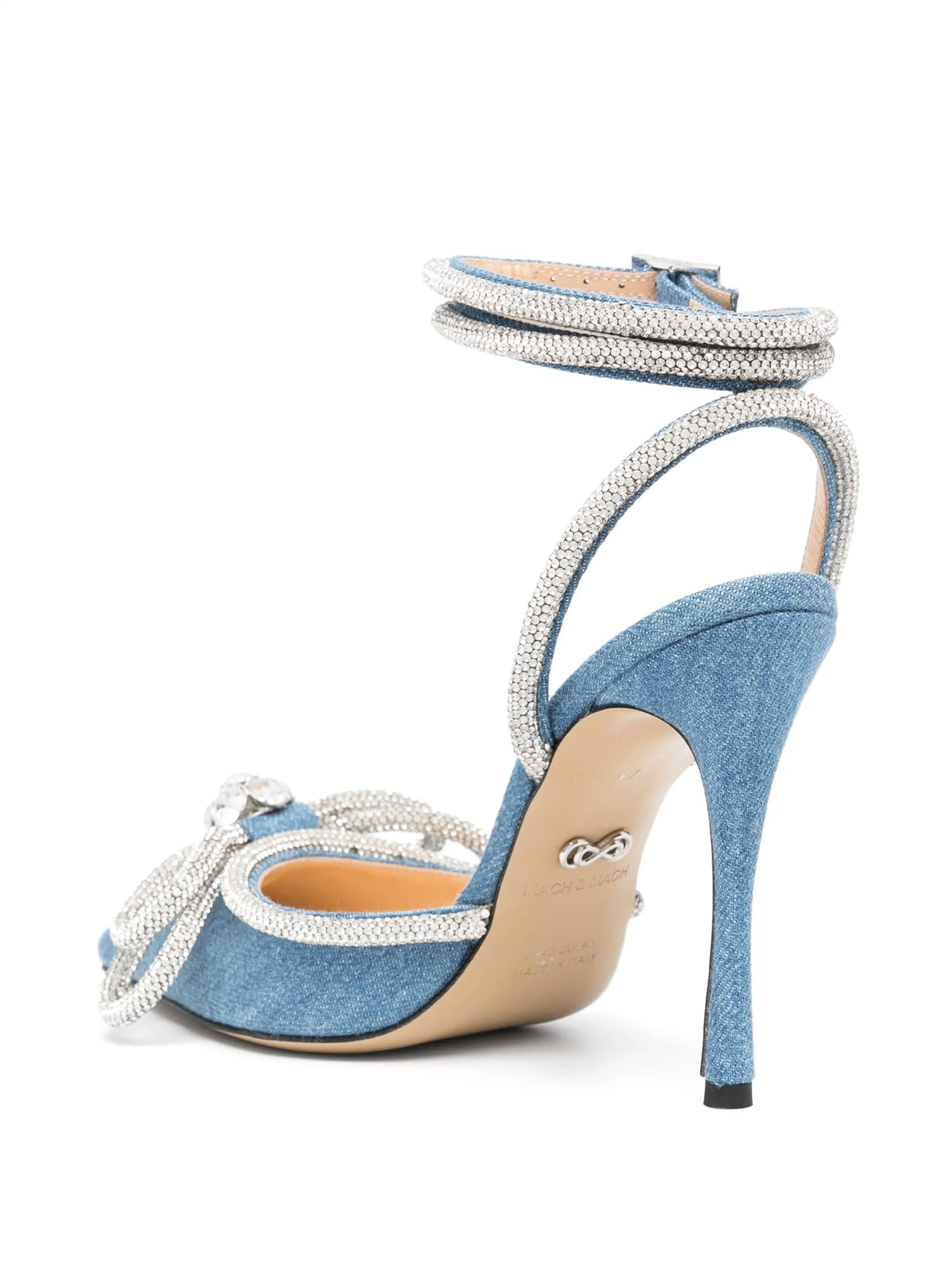 115mm bow-detail denim pumps