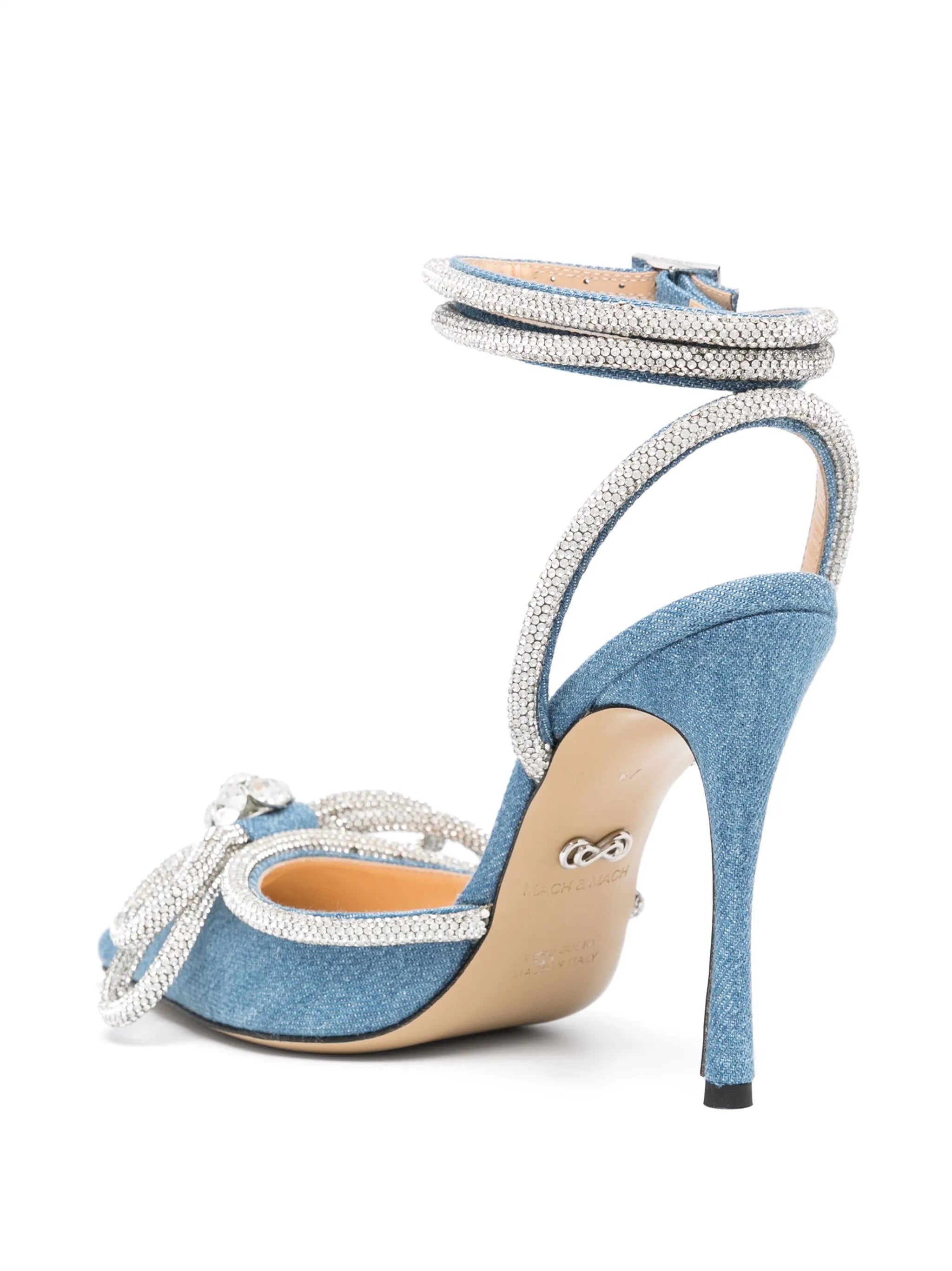 115mm bow-detail denim pumps