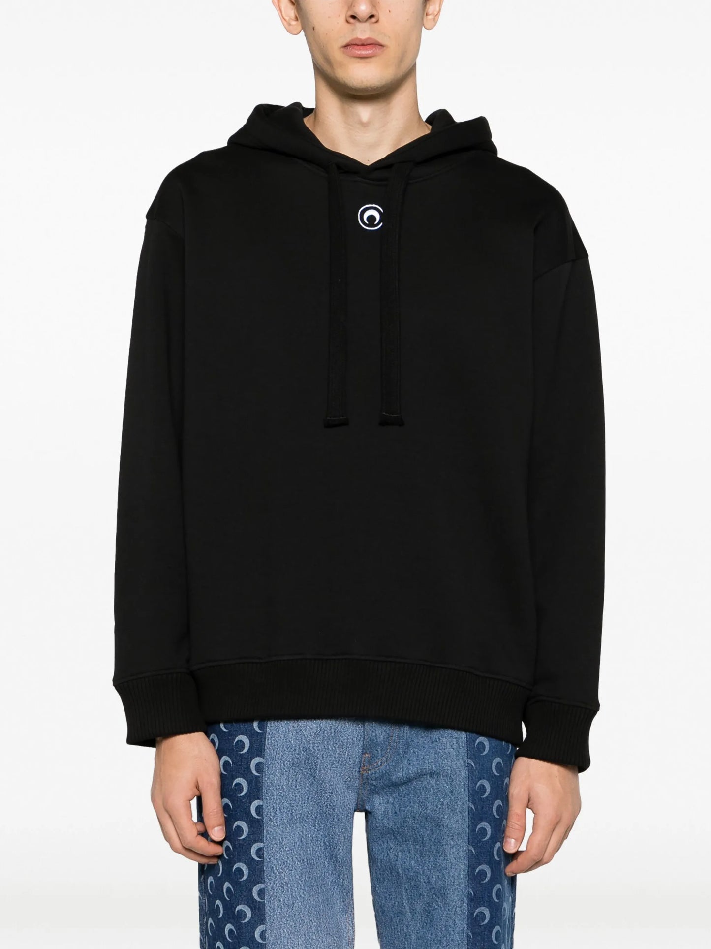 rose-print organic cotton hoodie