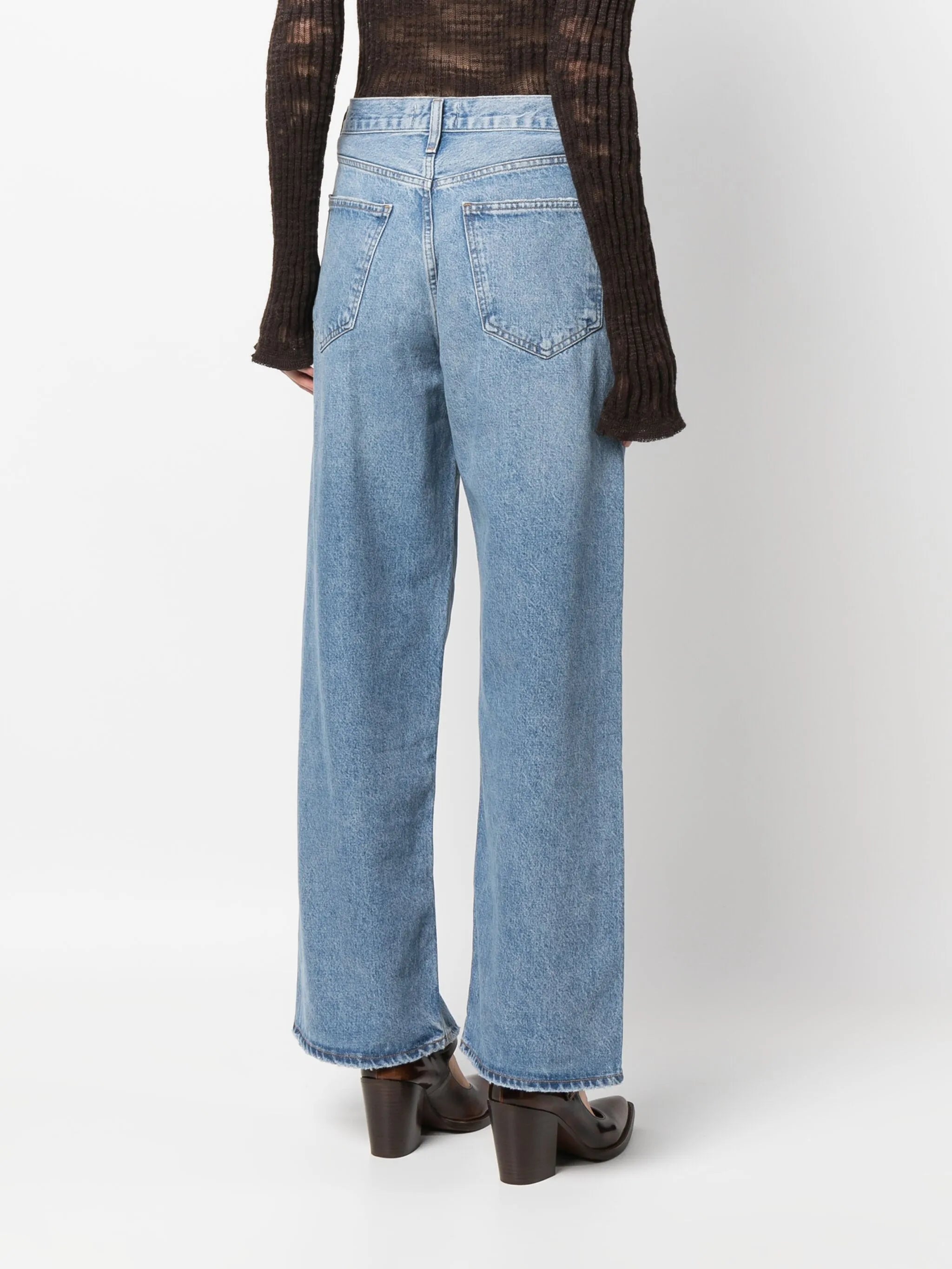 high-rise straight-leg jeans