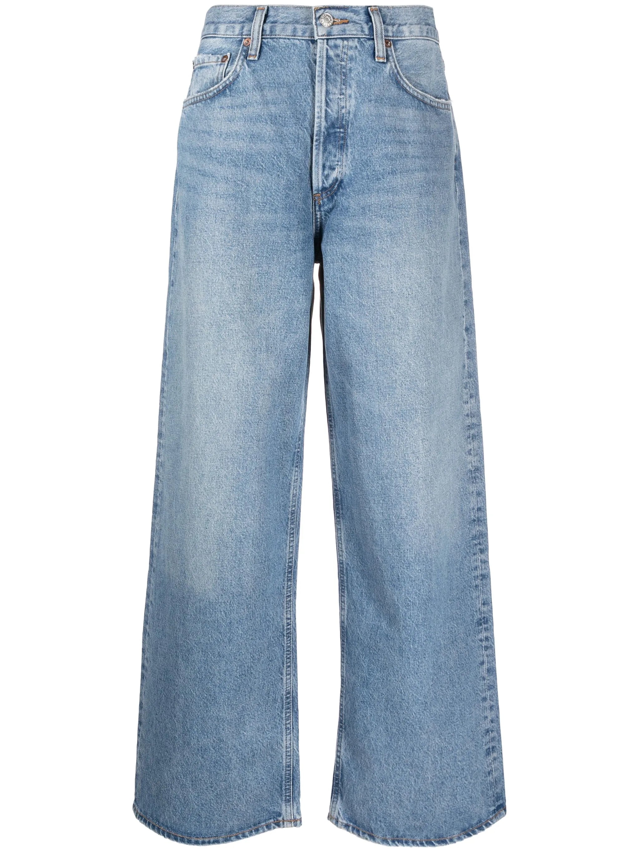 high-rise straight-leg jeans