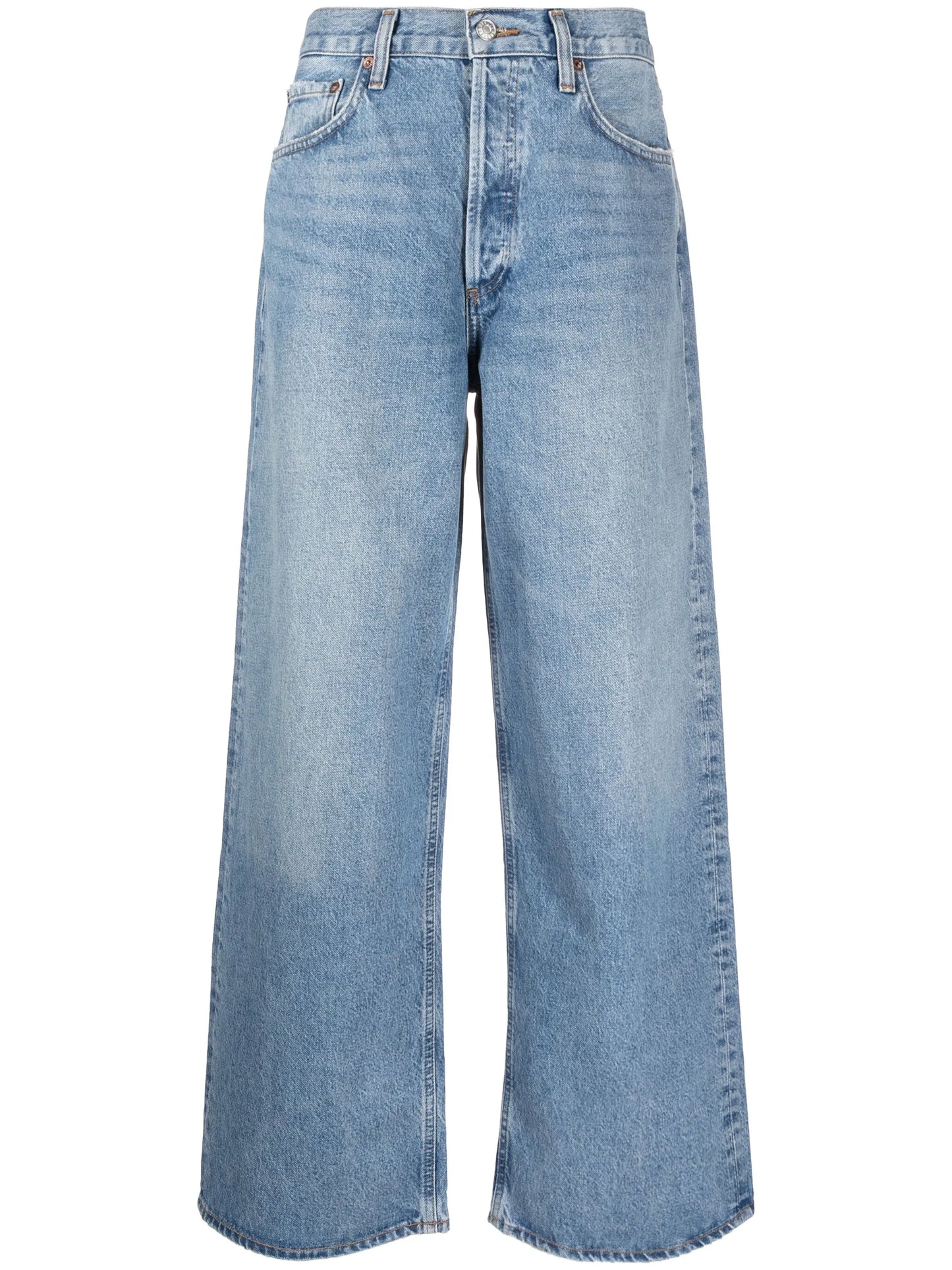 high-rise straight-leg jeans