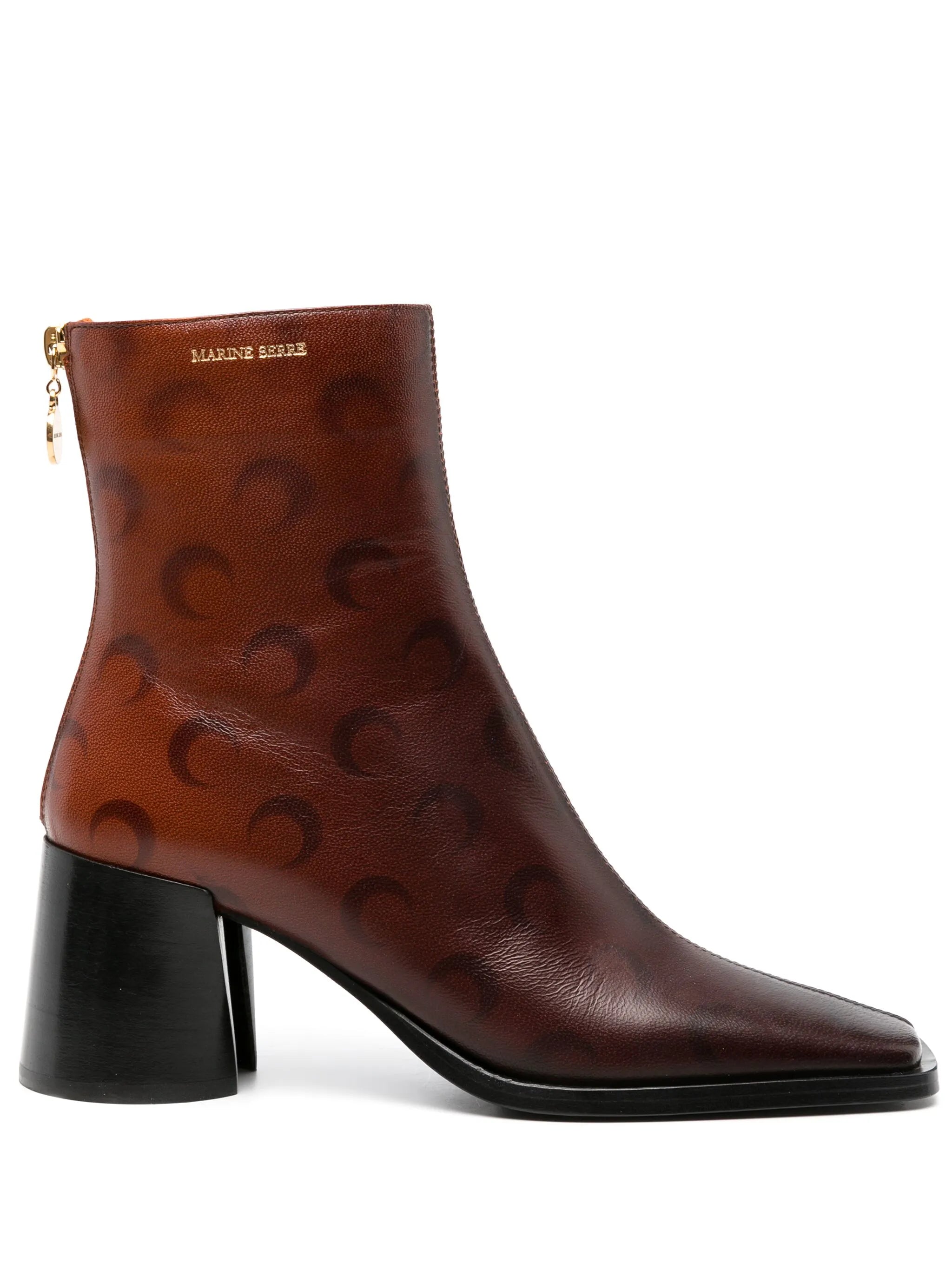 Airbrushed Crescent Moon-print ankle boots