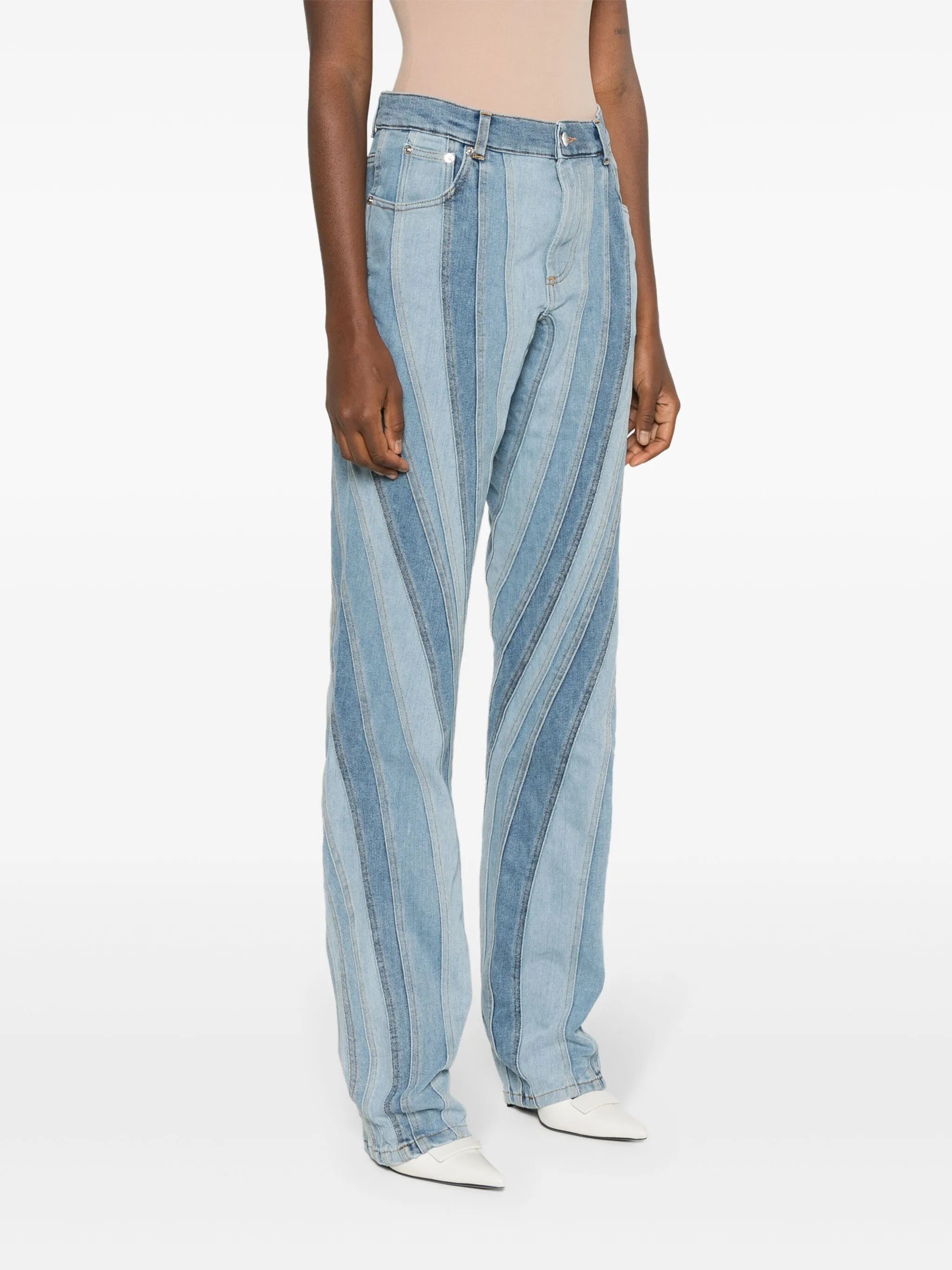 Spiral straight-leg jeans