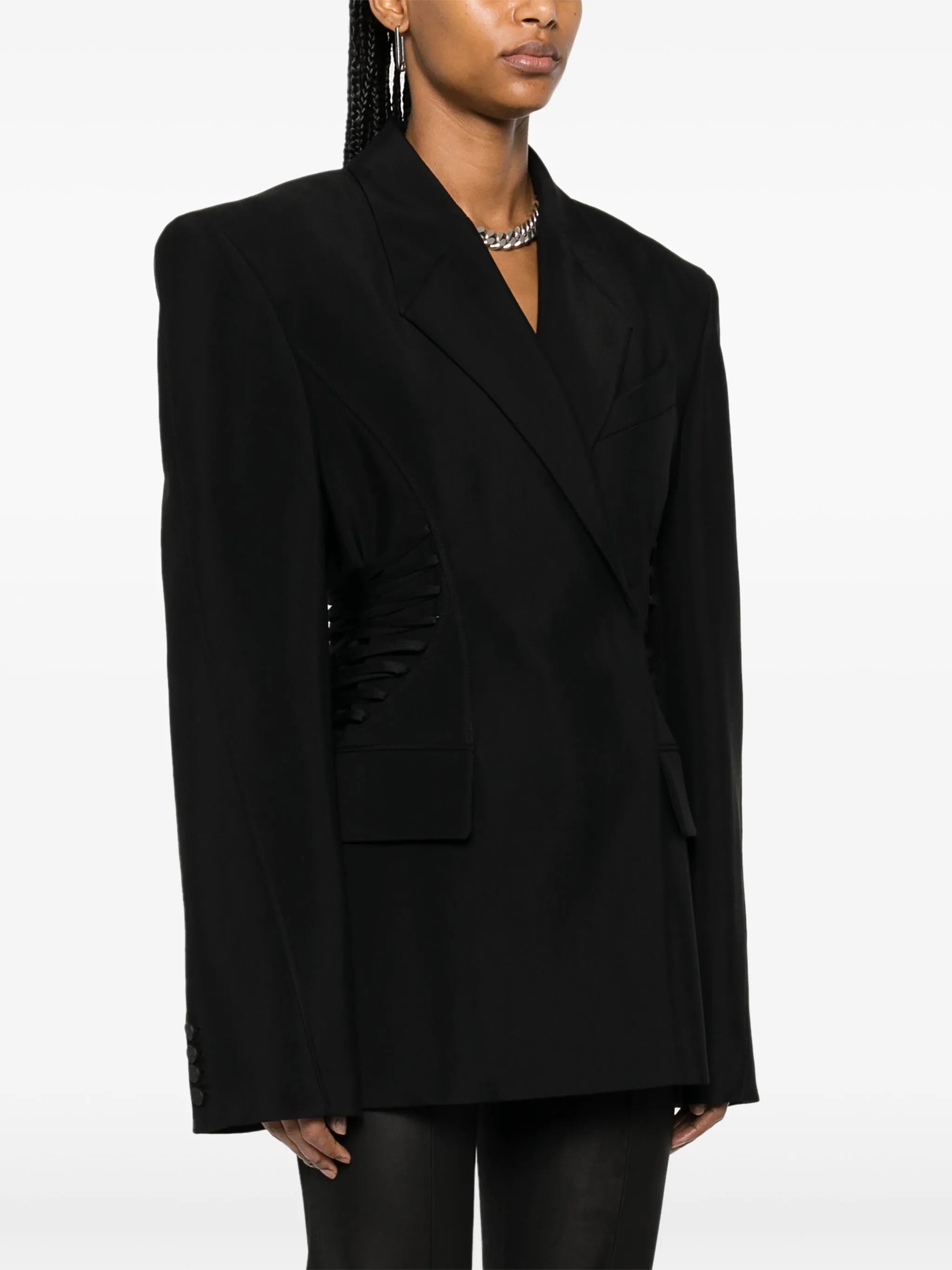 drawstring-fastening blazer