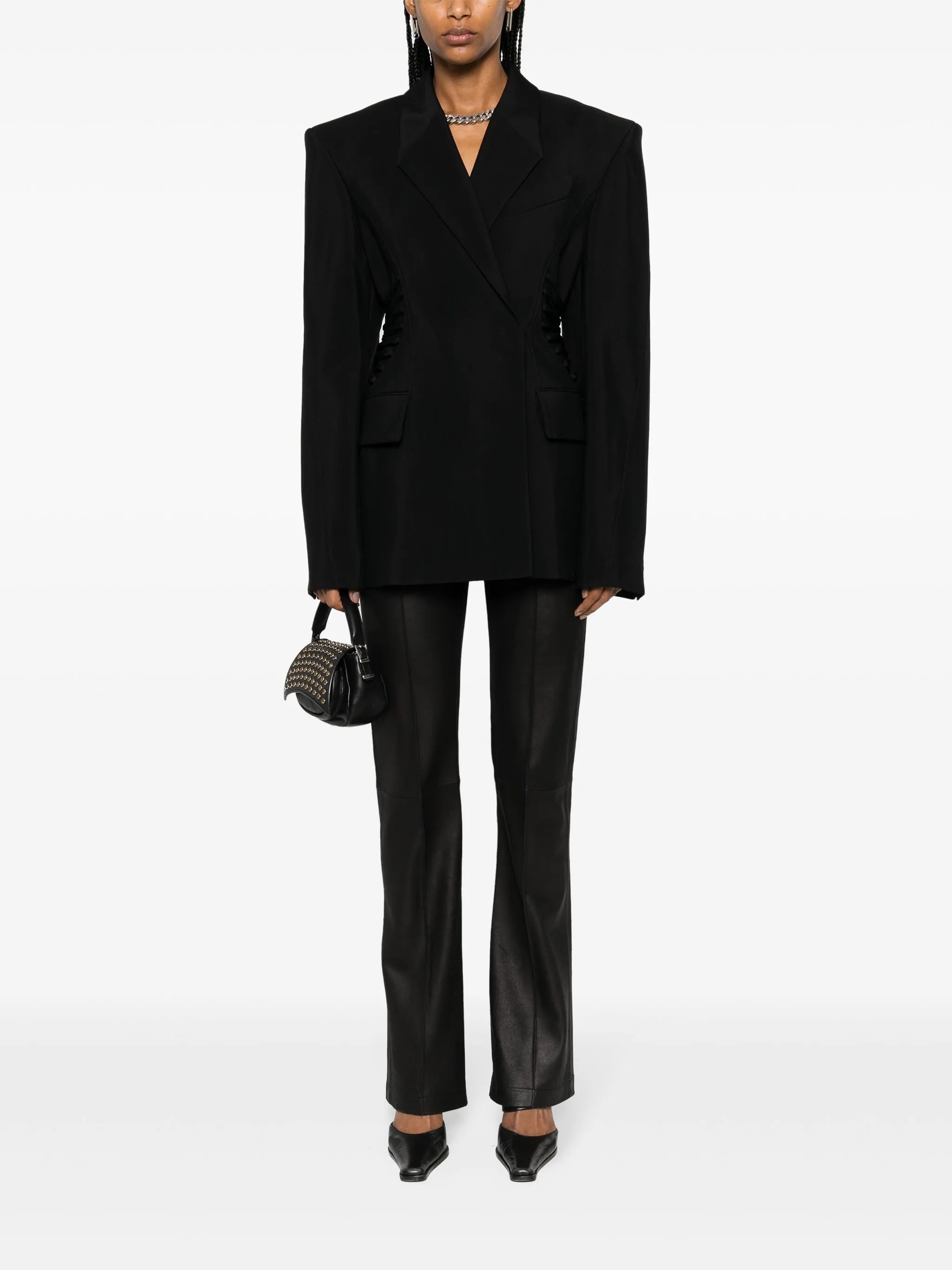 drawstring-fastening blazer