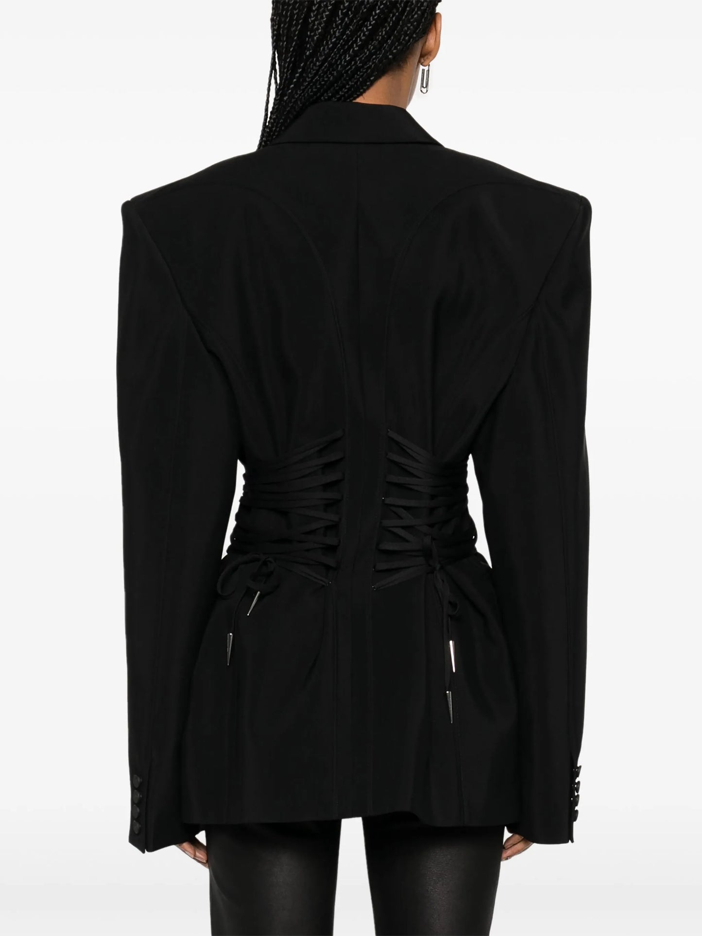 drawstring-fastening blazer