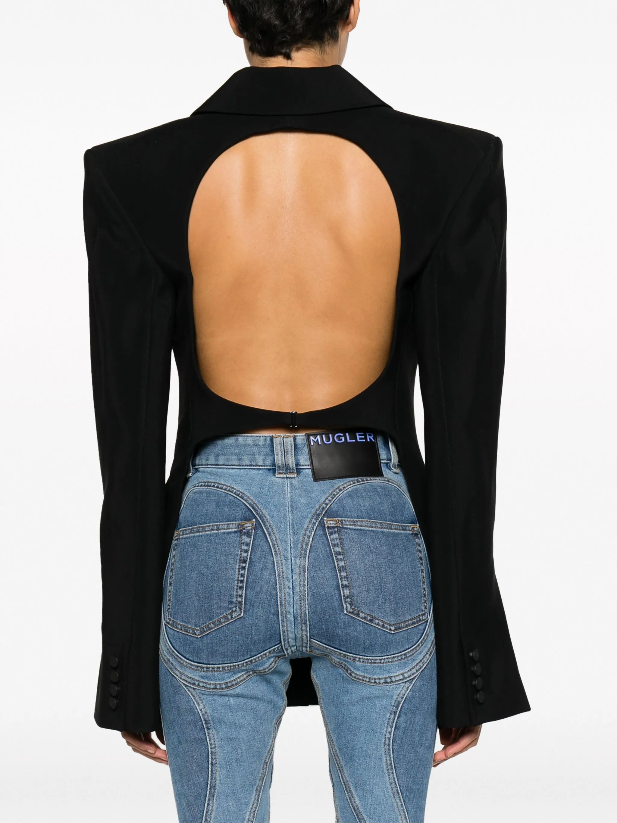 open-back single-breasted blazer