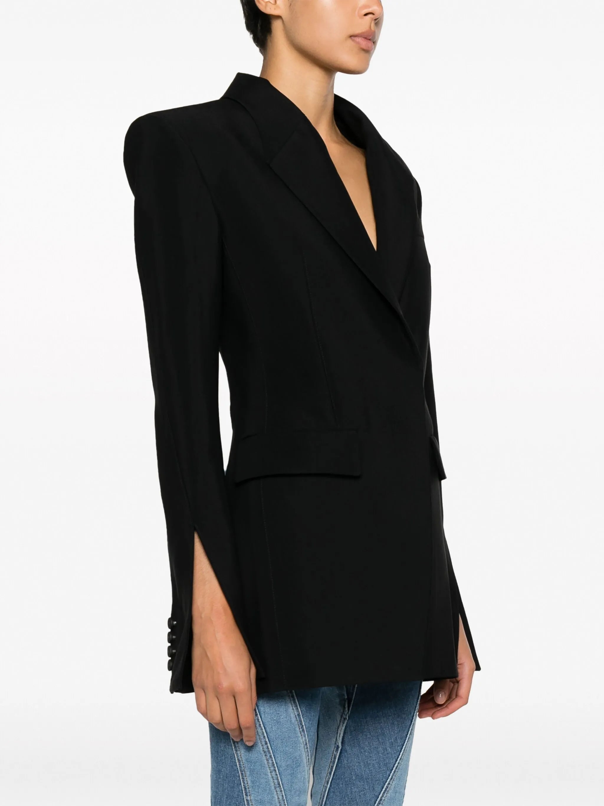 open-back single-breasted blazer