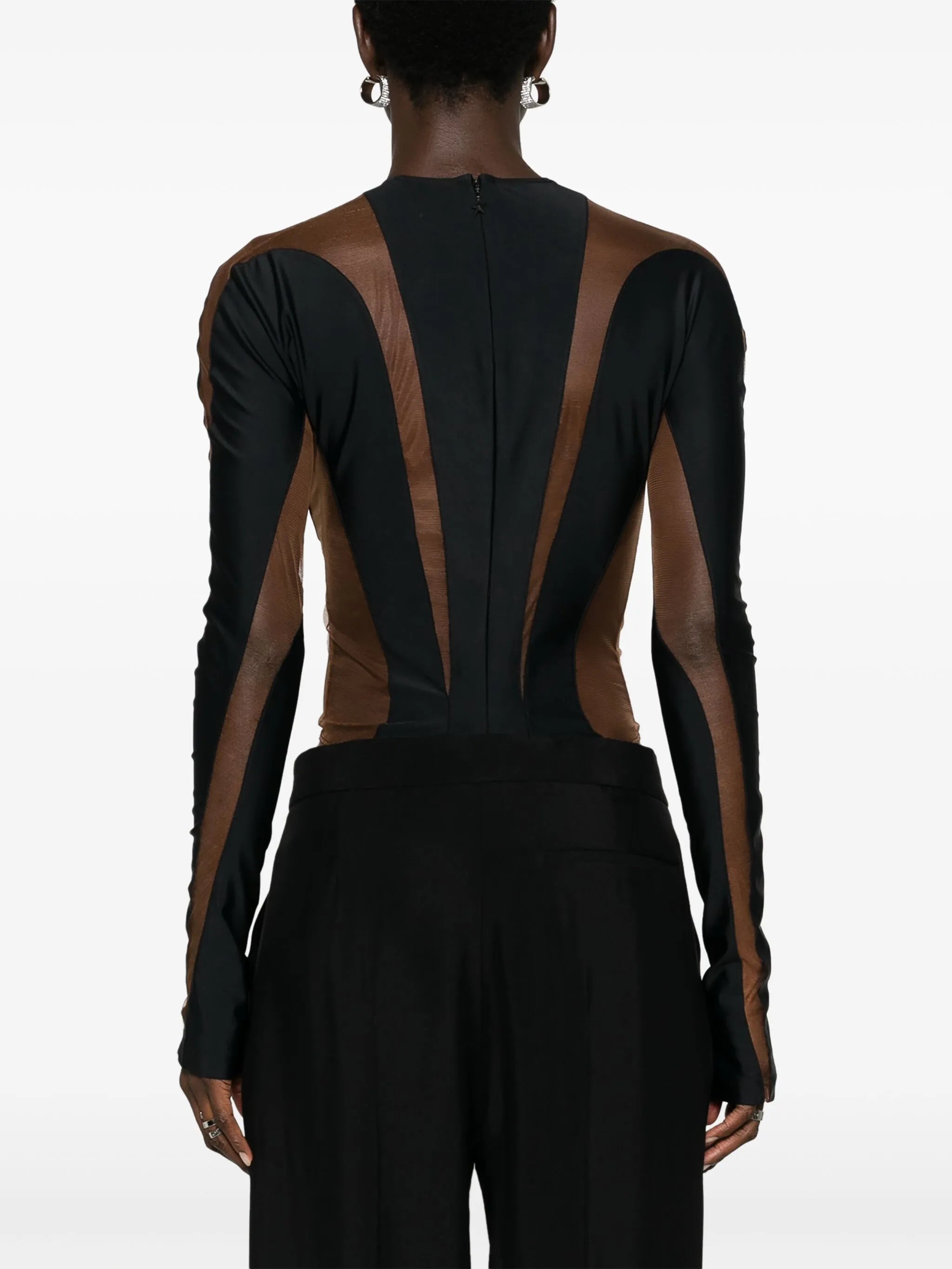 Illusion sheer-panelled bodysuit