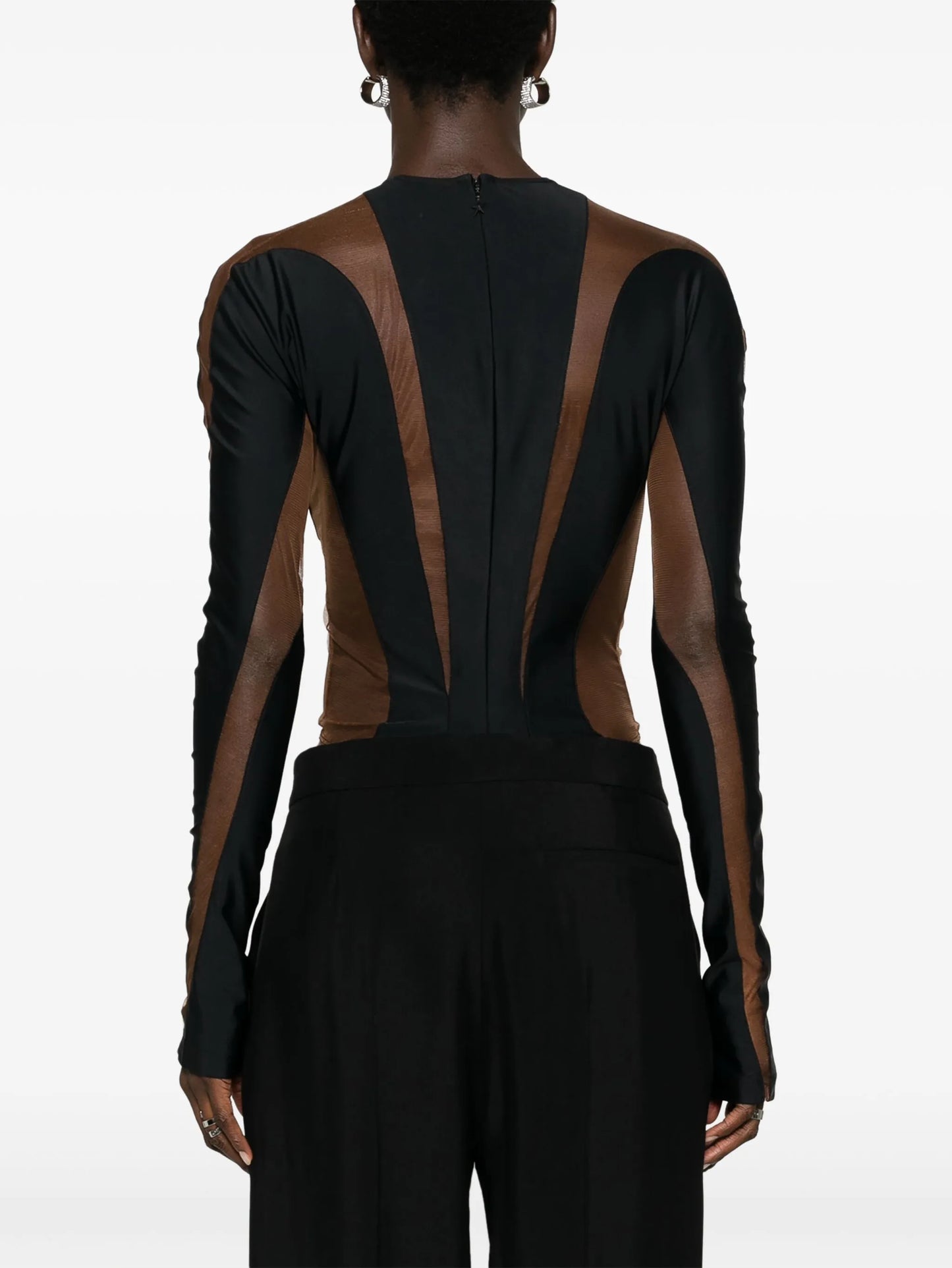 Illusion sheer-panelled bodysuit