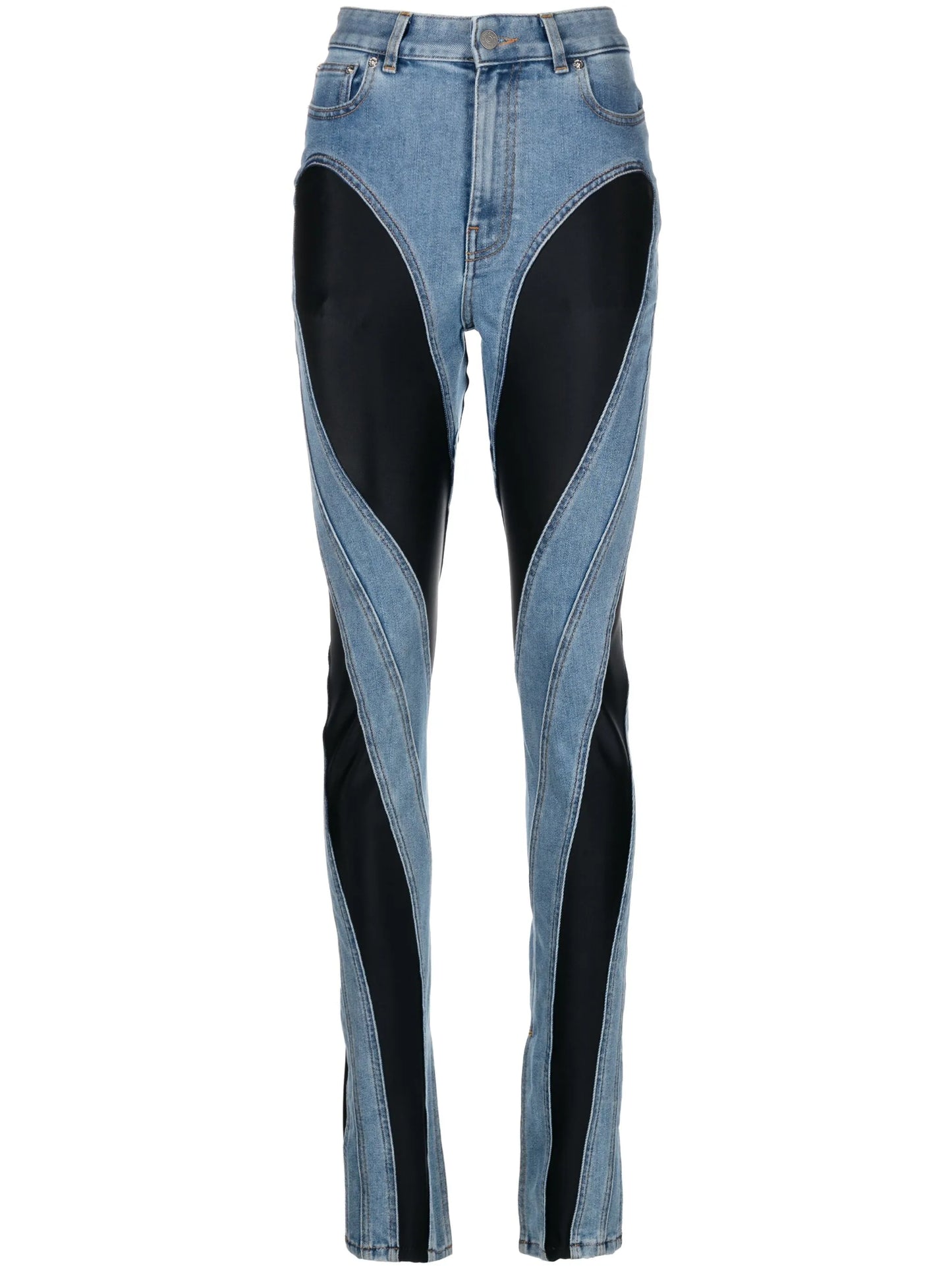 Spiral split-hem jeans