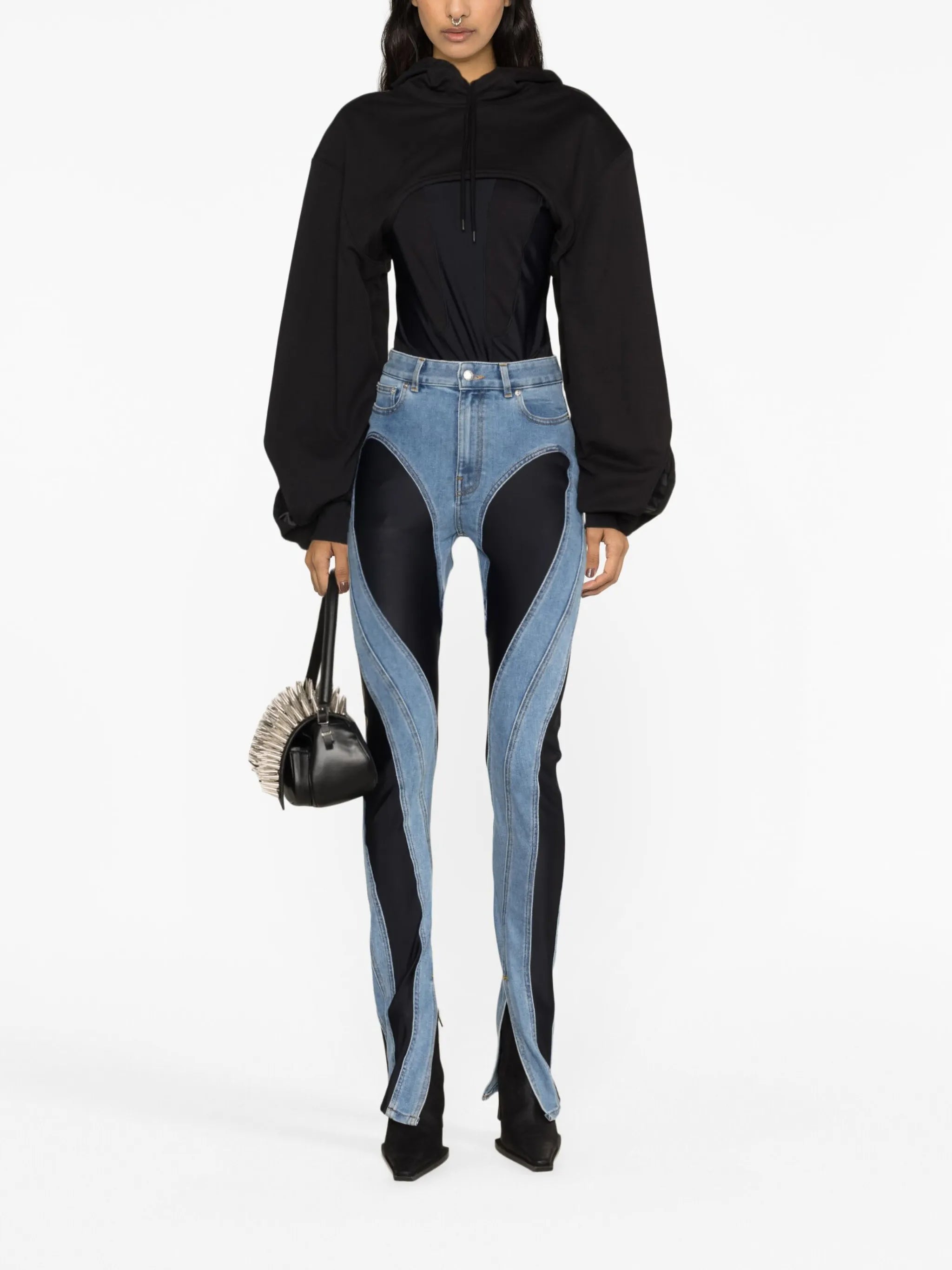 Spiral split-hem jeans