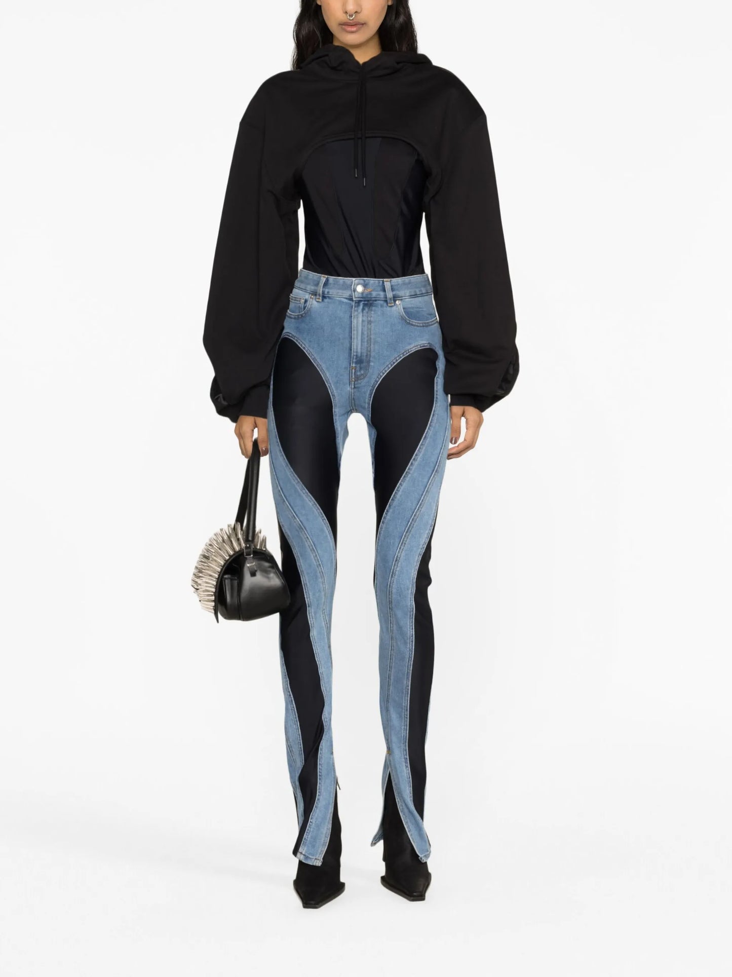 Spiral split-hem jeans