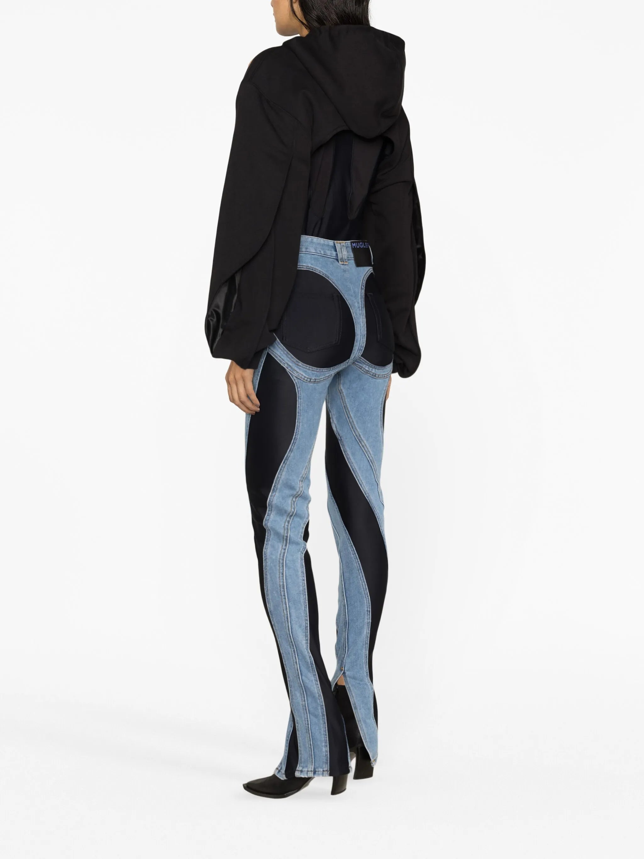 Spiral split-hem jeans