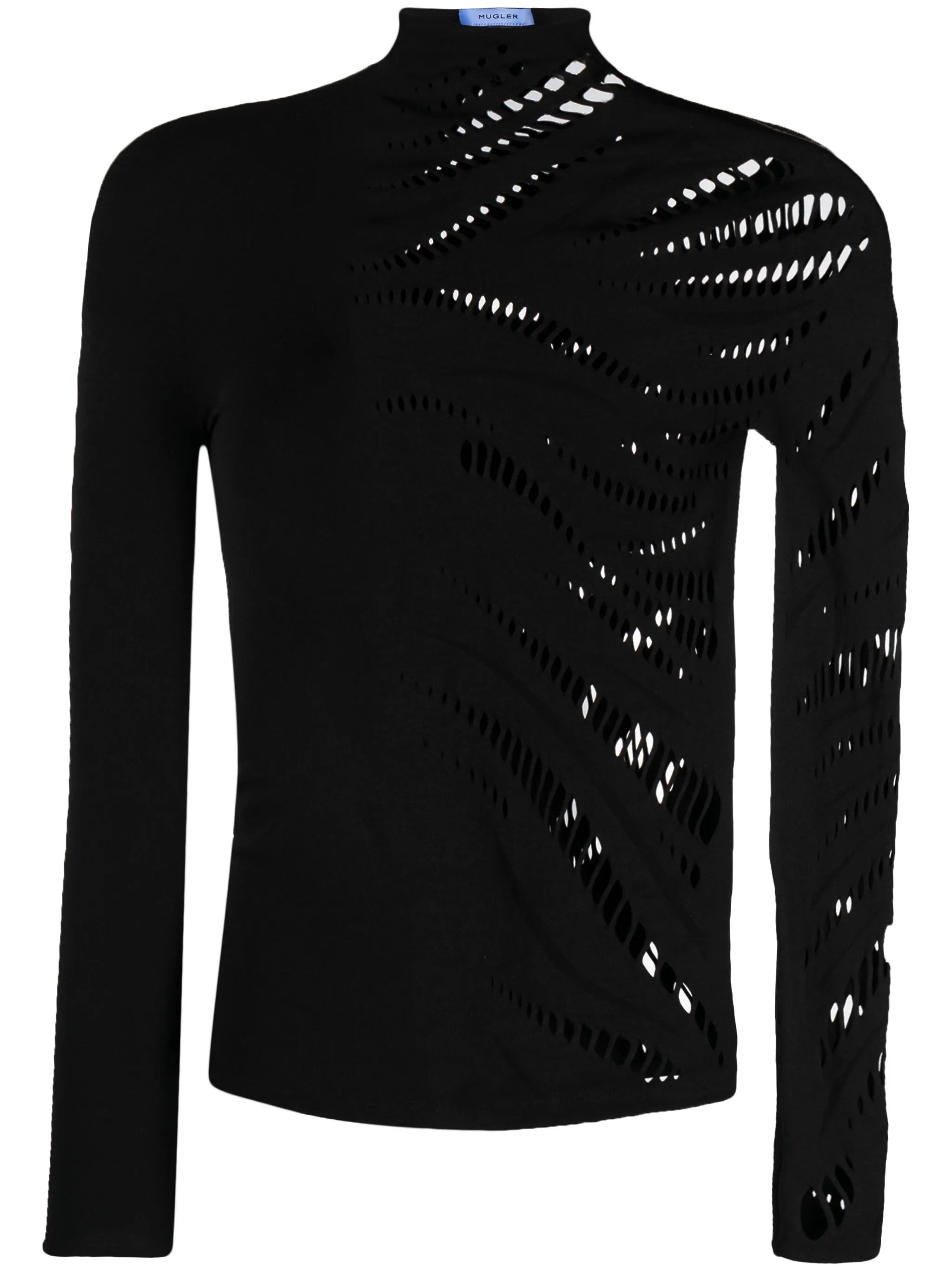 perforated long-sleeve top
