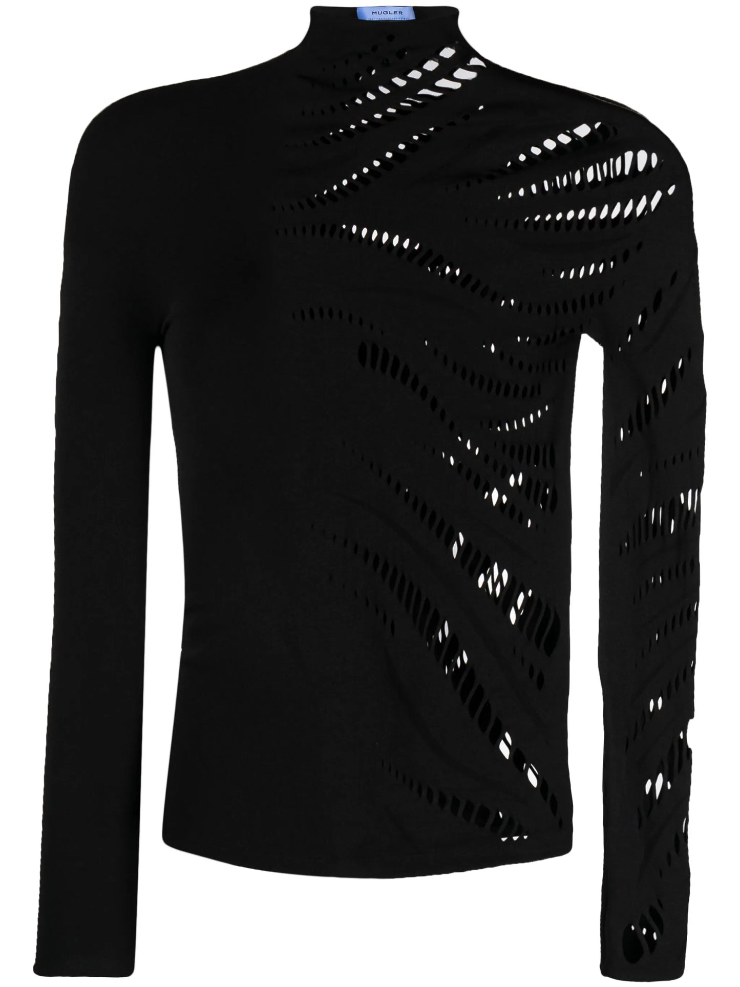 perforated long-sleeve top