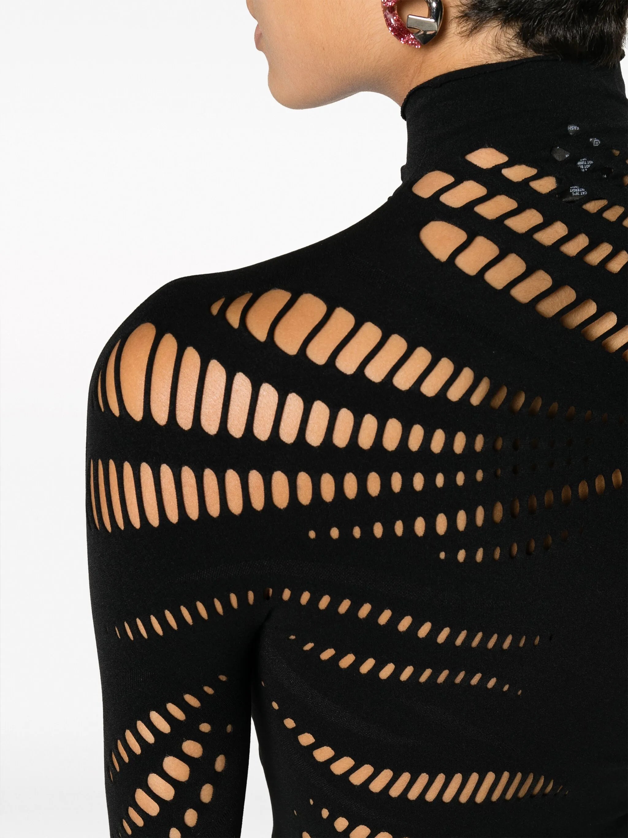 perforated long-sleeve top