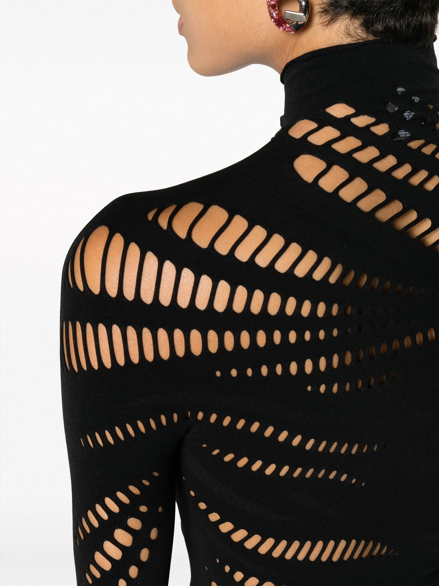 perforated long-sleeve top