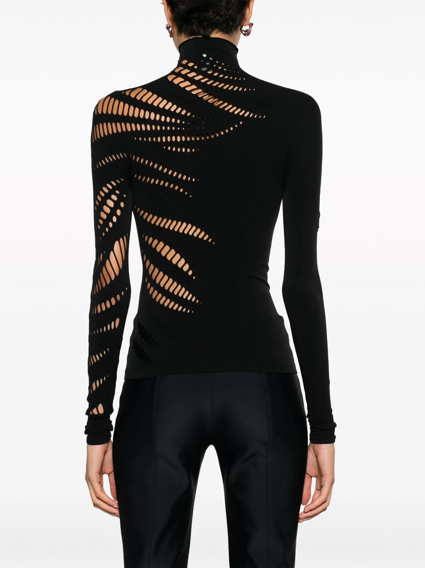 perforated long-sleeve top