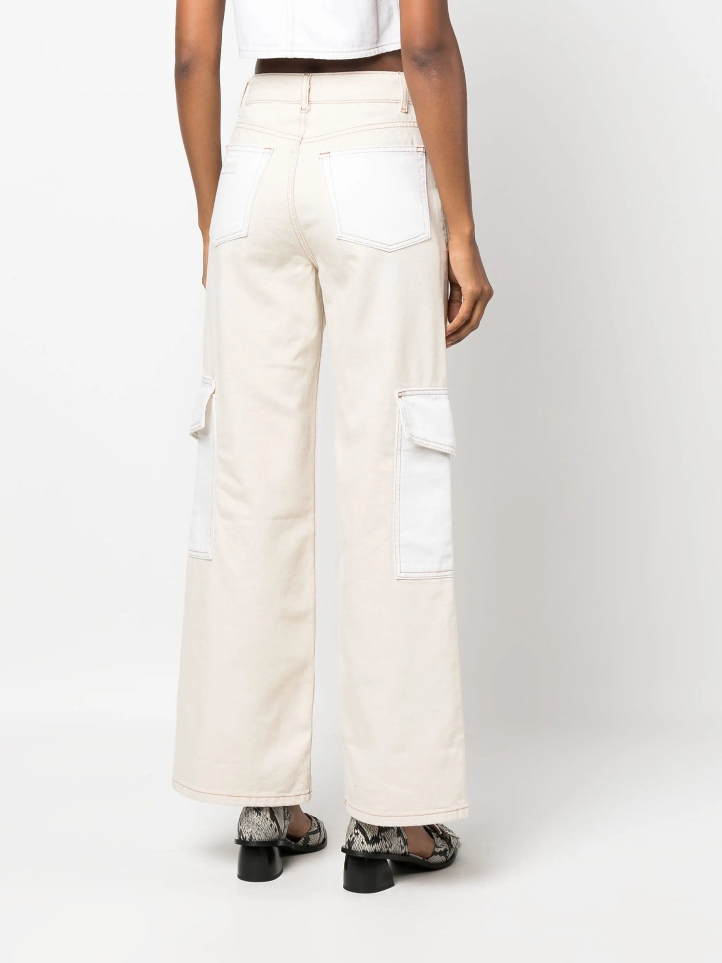 high-waist straight-leg jeans