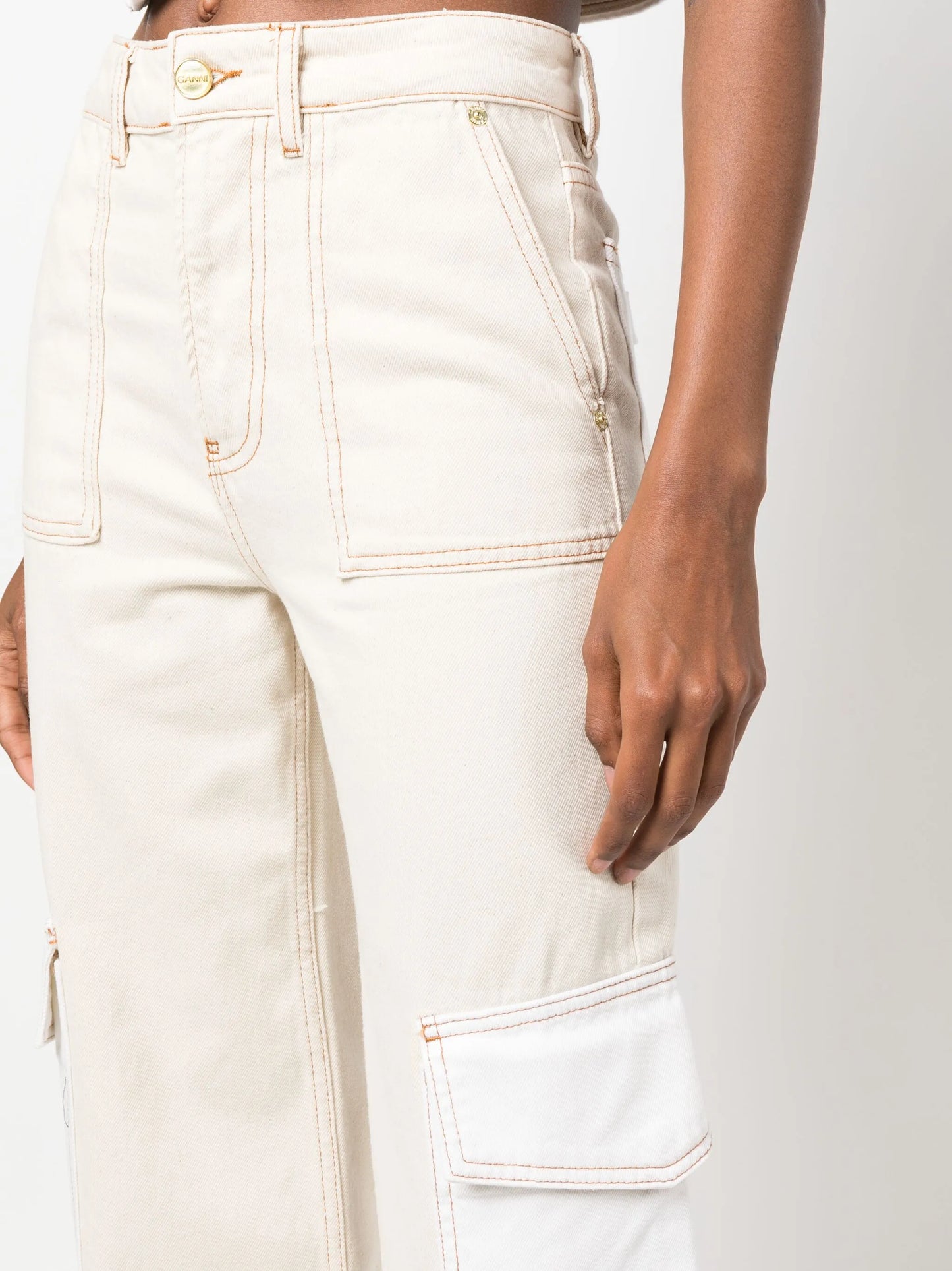 high-waist straight-leg jeans