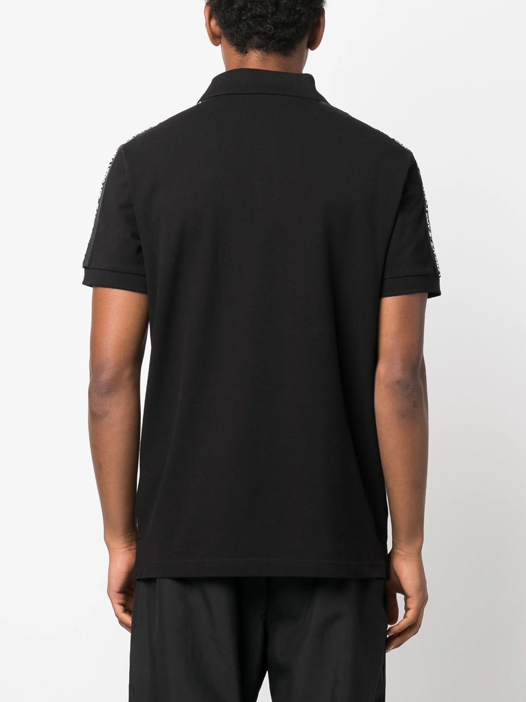 logo-tape cotton polo shirt