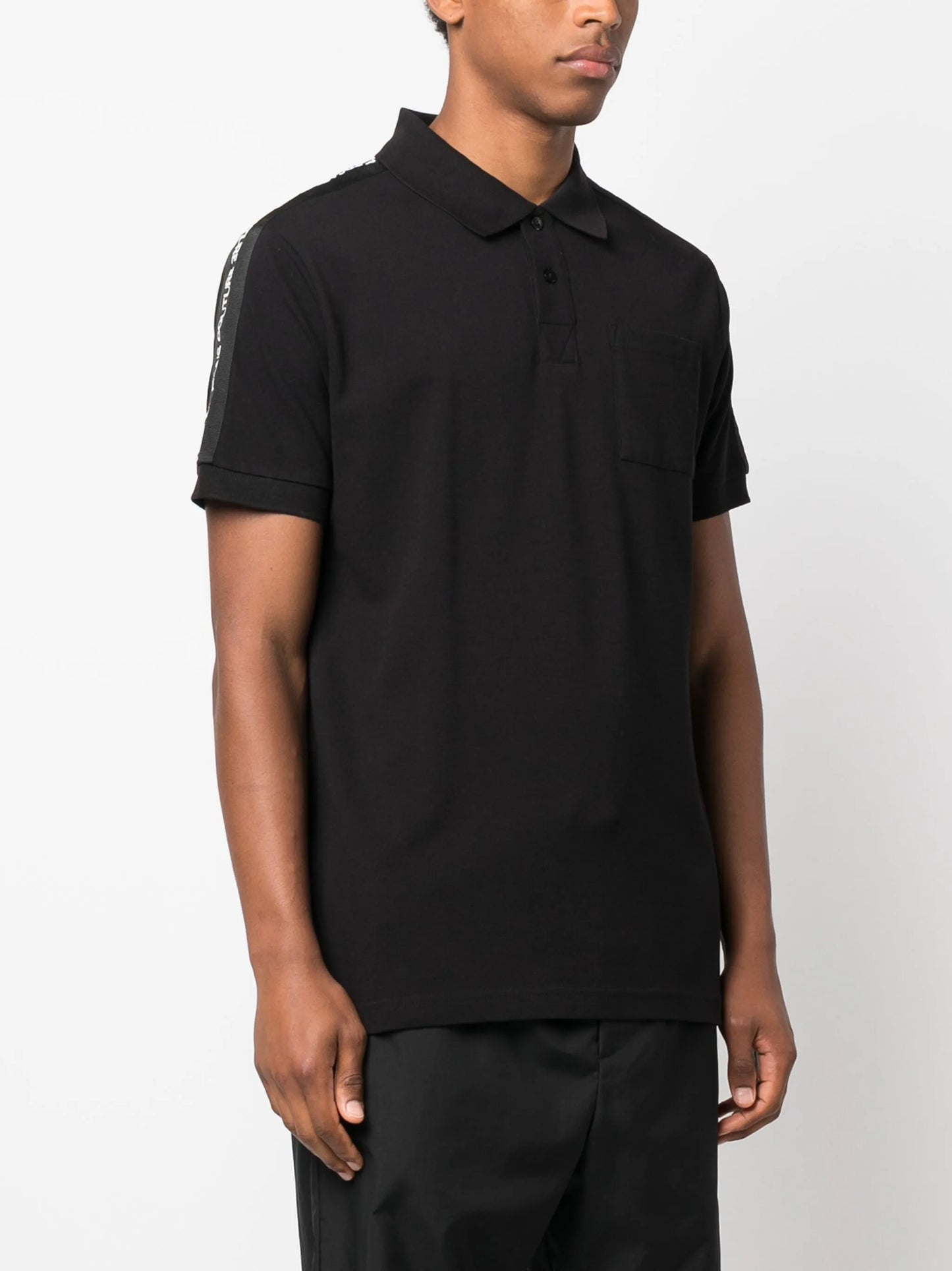 logo-tape cotton polo shirt