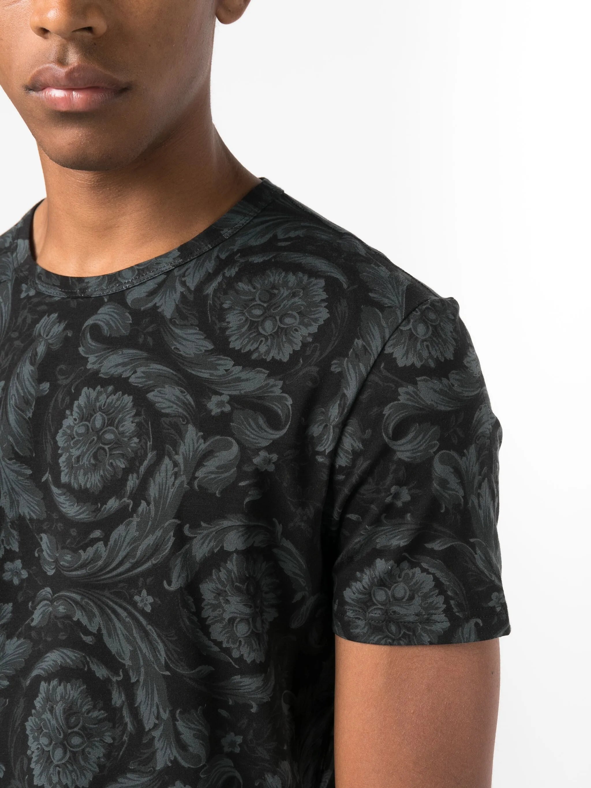 baroque-print cotton T-shirt