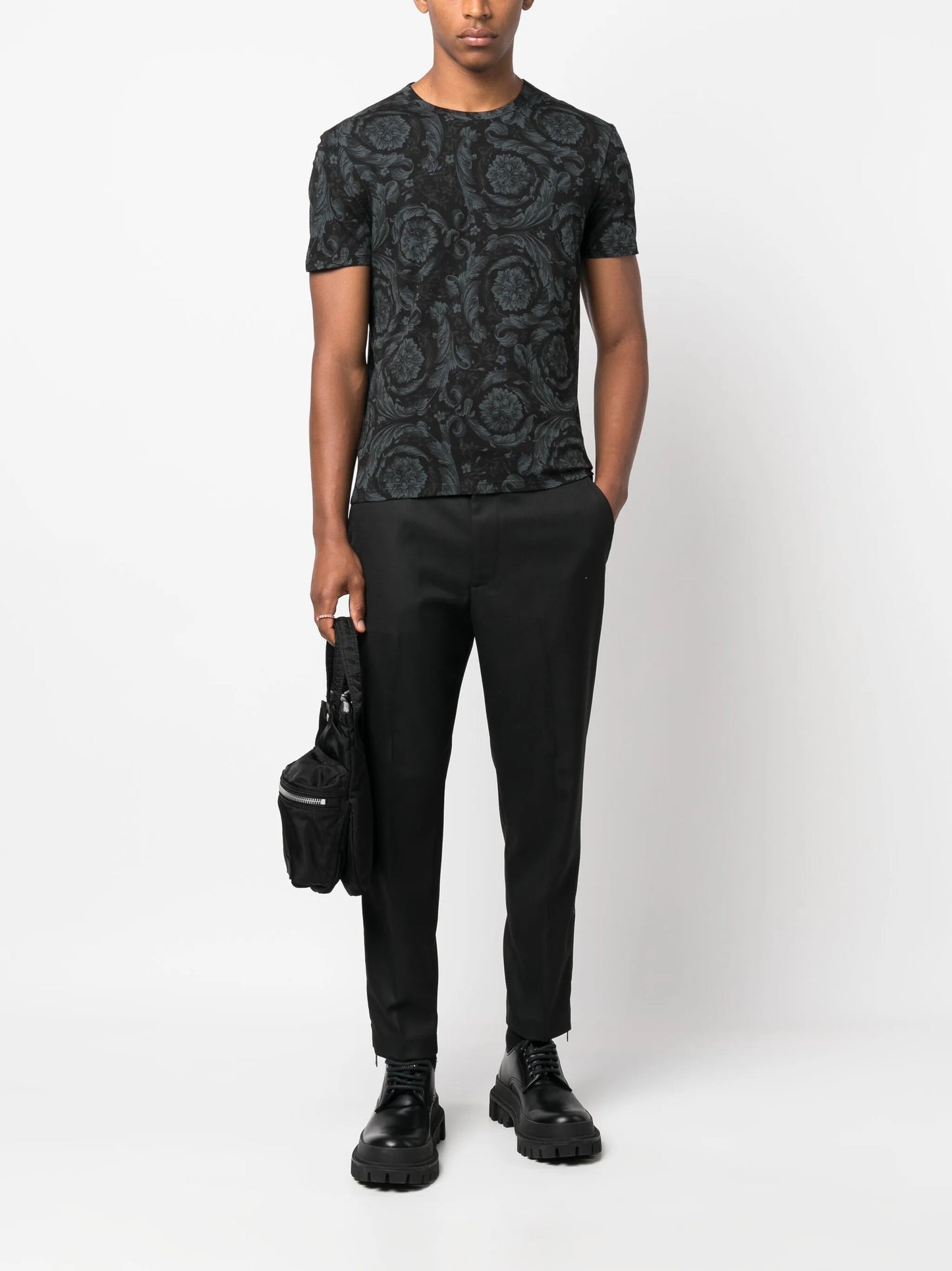 baroque-print cotton T-shirt
